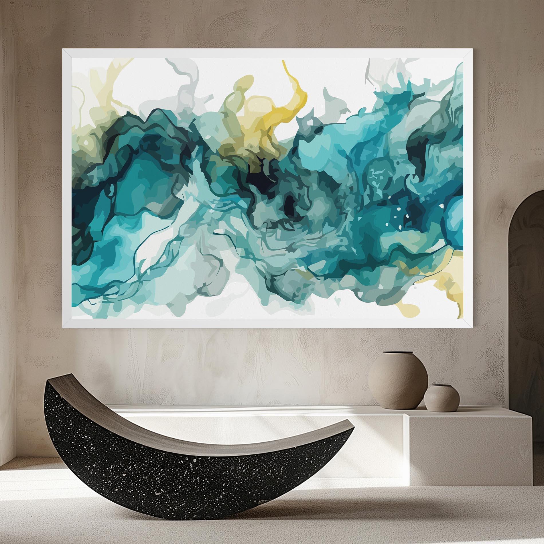 Картина на платно Blue Yellow Art mockup 8