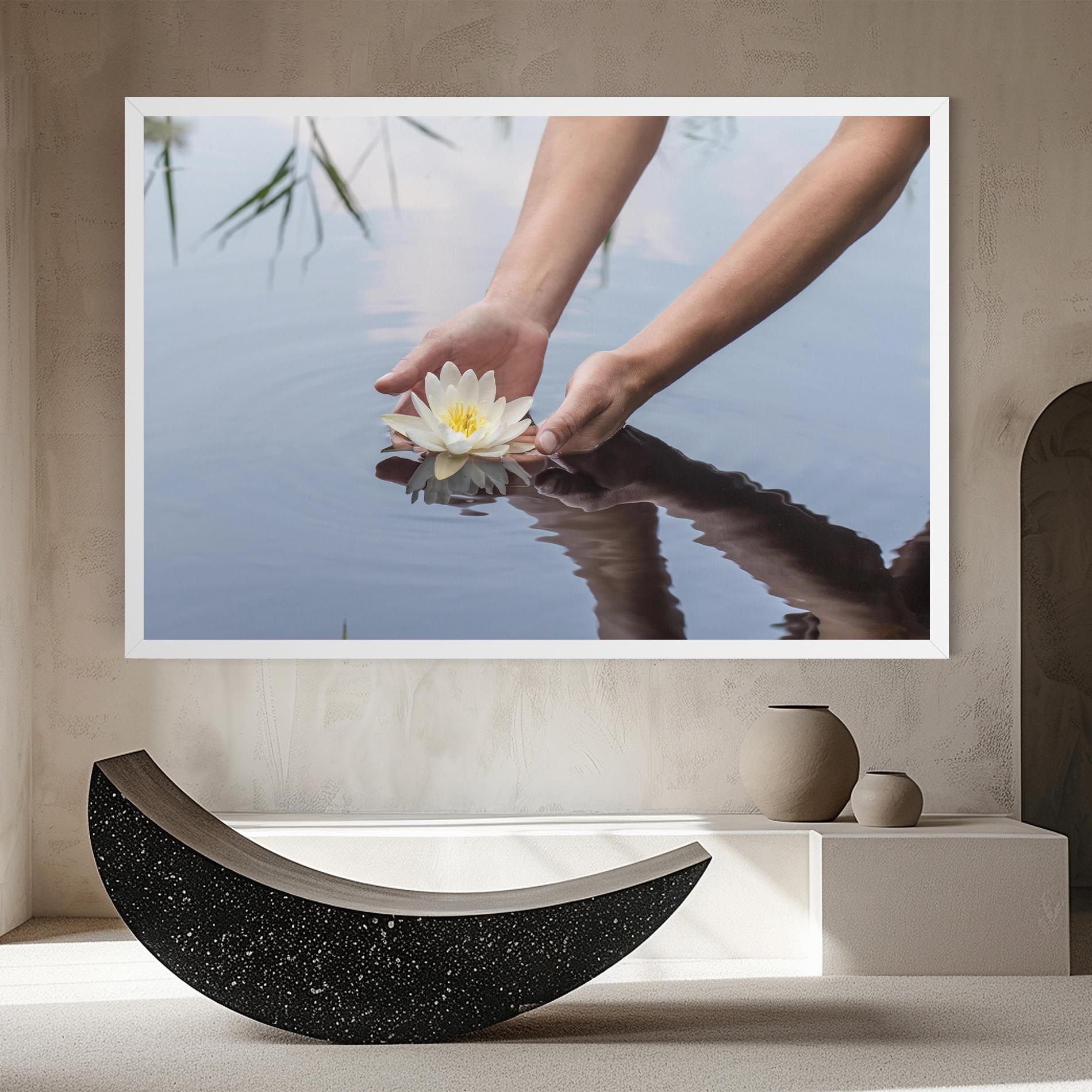 Holding Lake Flower mockup 8