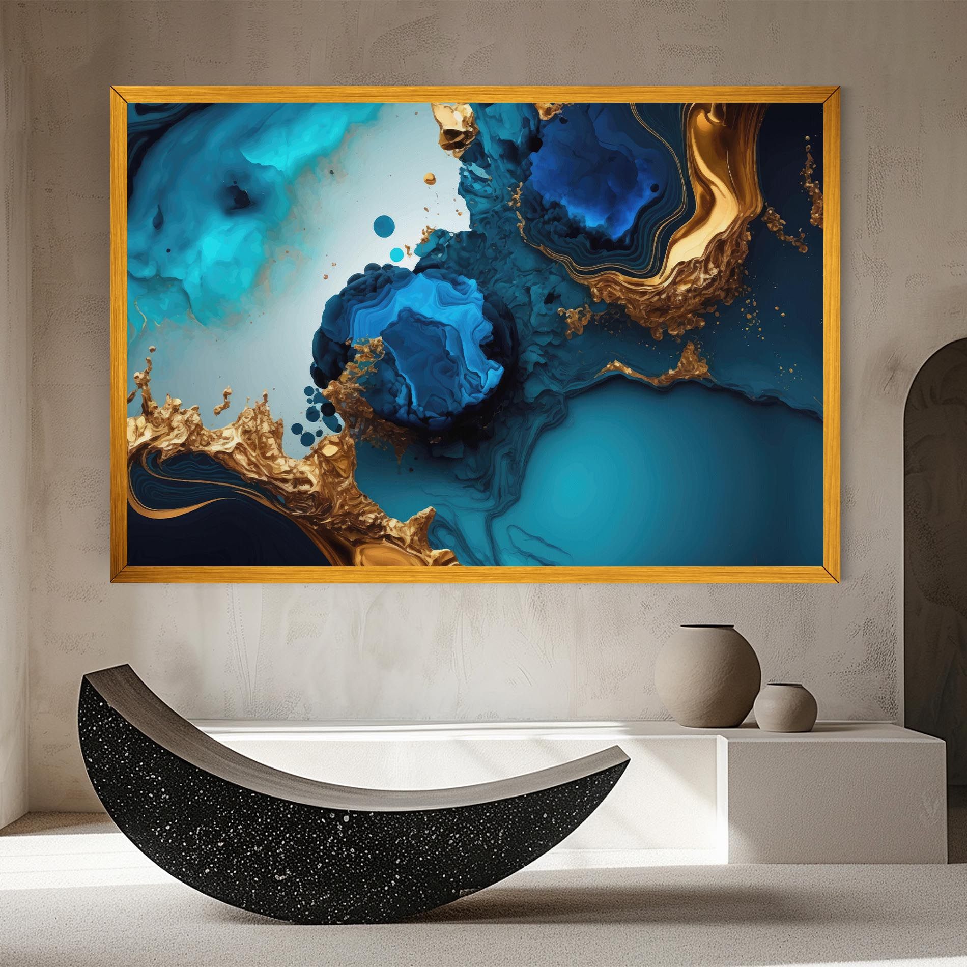 Blue Gold Wave mockup 8