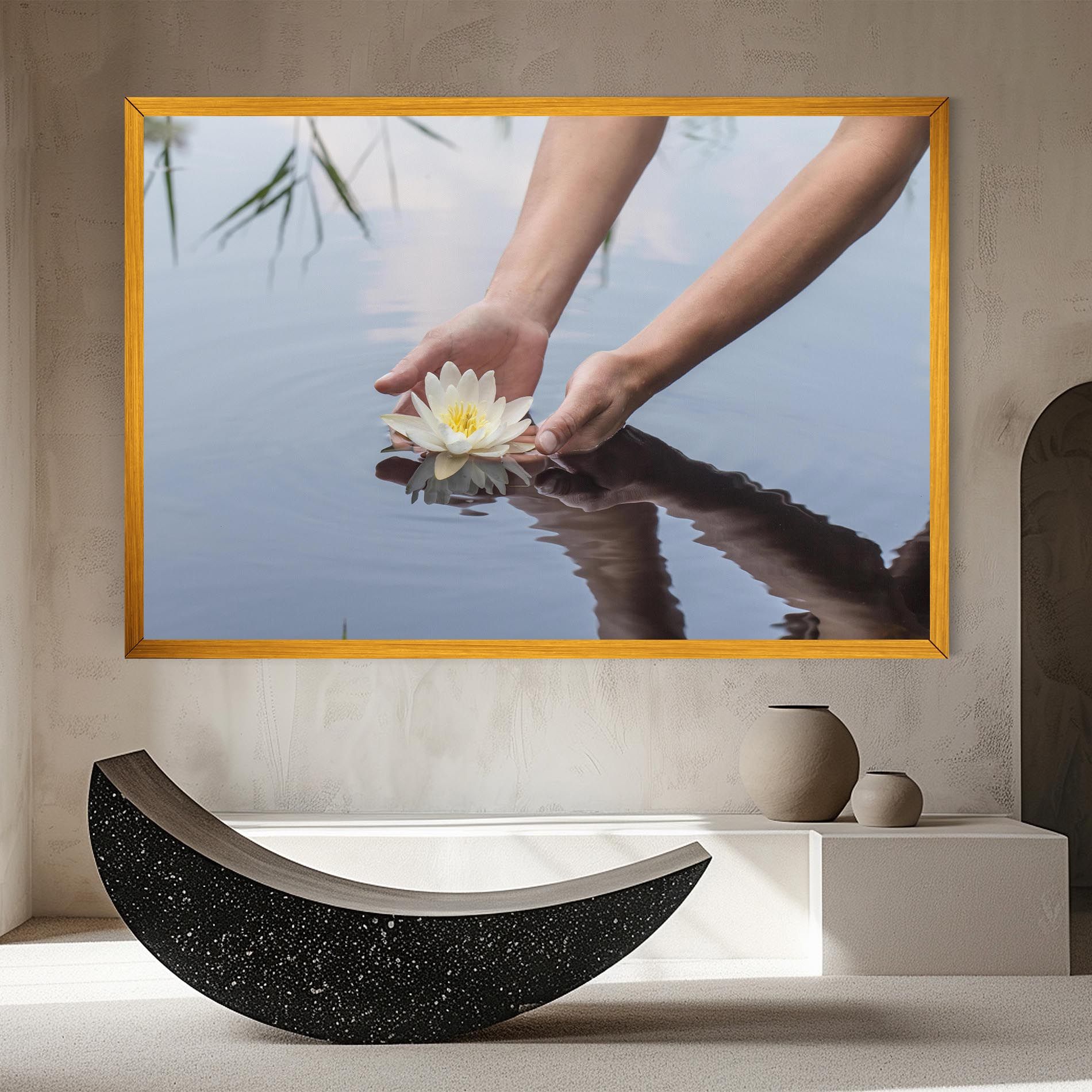 Holding Lake Flower mockup 8