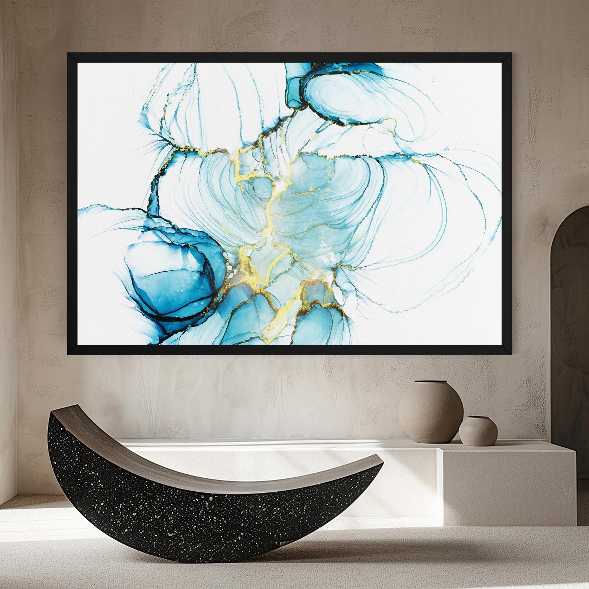 Картина на платно Artistic Gold Blue mockup 8