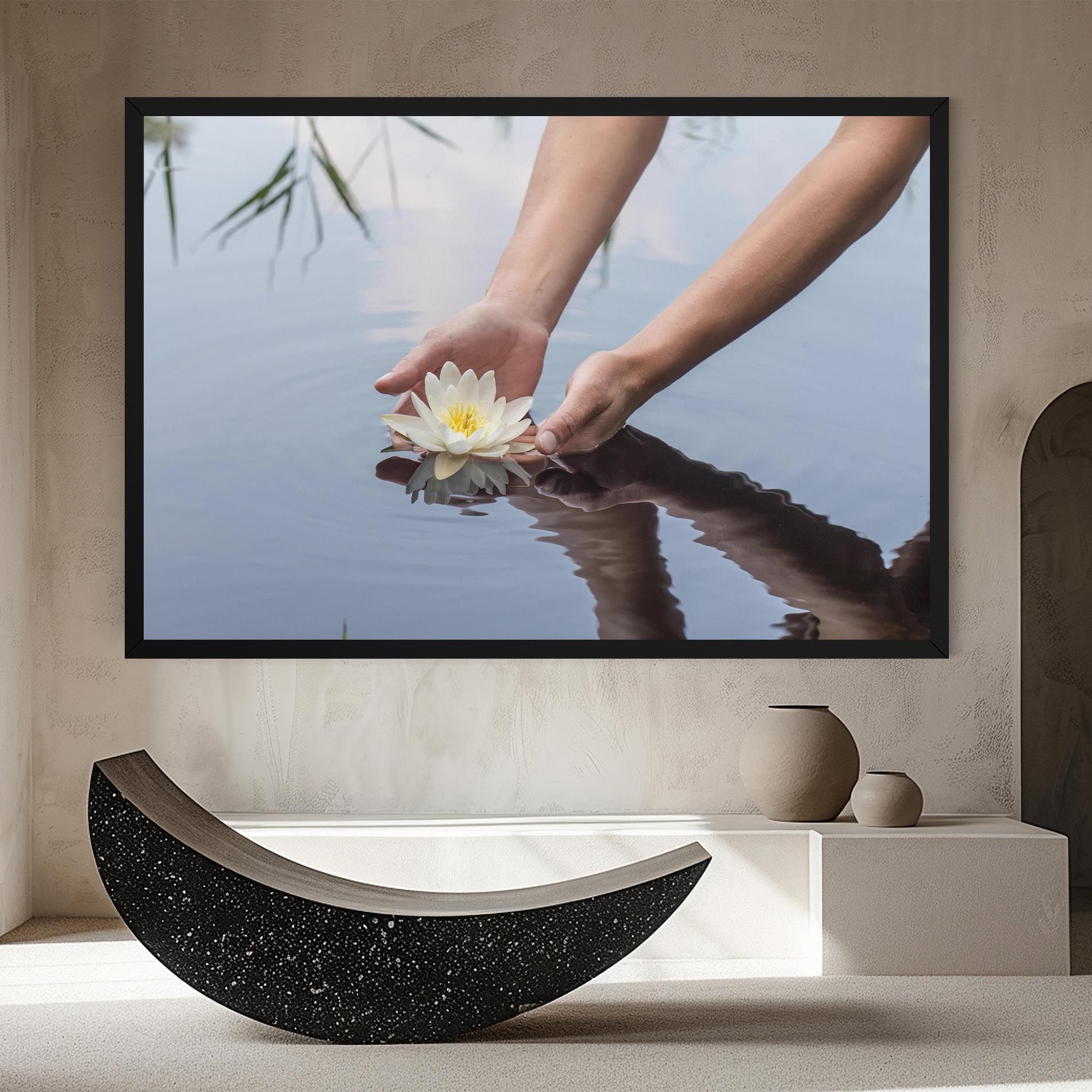Holding Lake Flower mockup 8