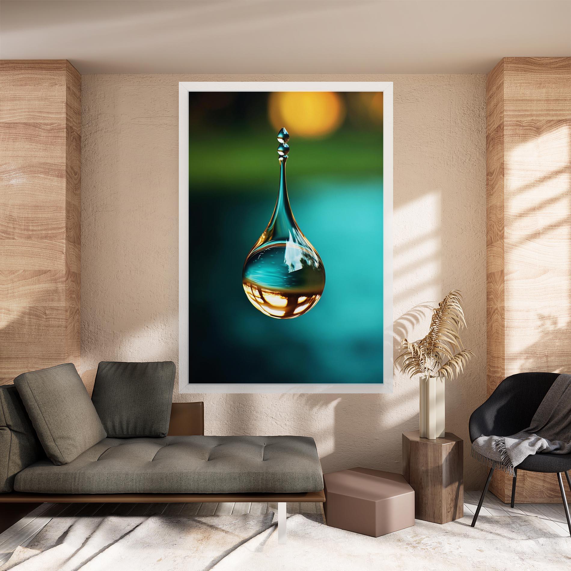 Картина на платно Big Green Drop mockup 8