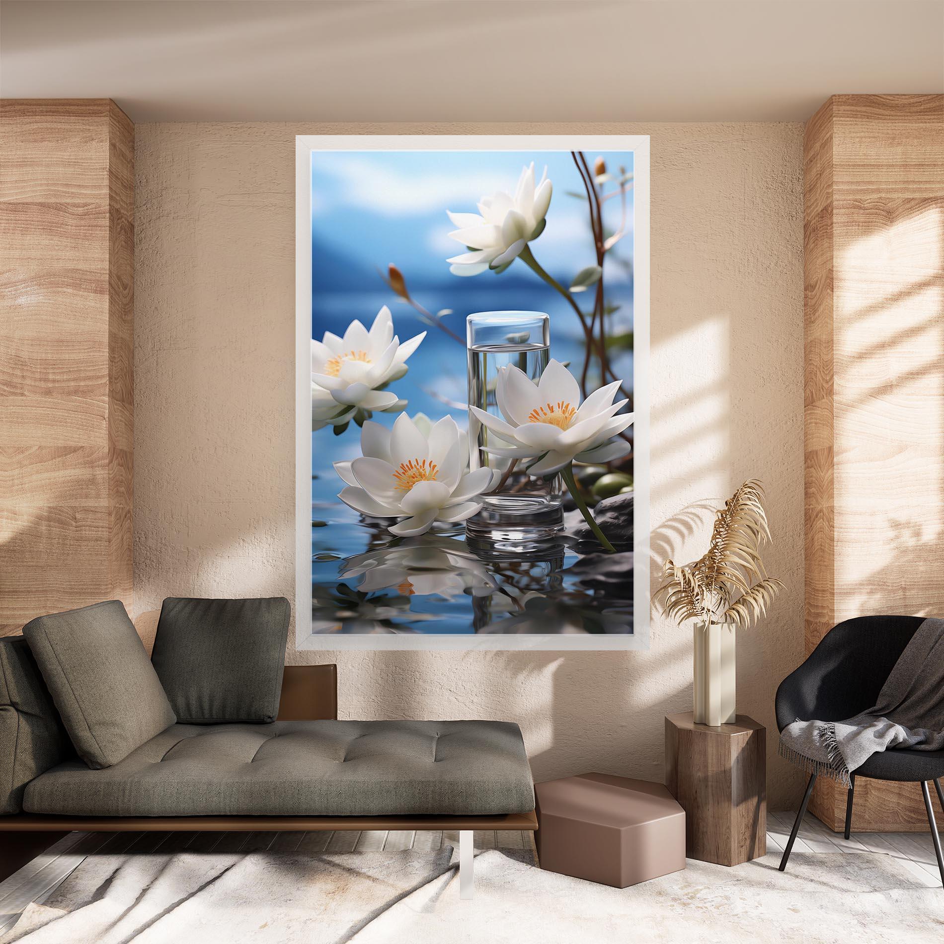 Картина на платно Flower Water Glass mockup 8