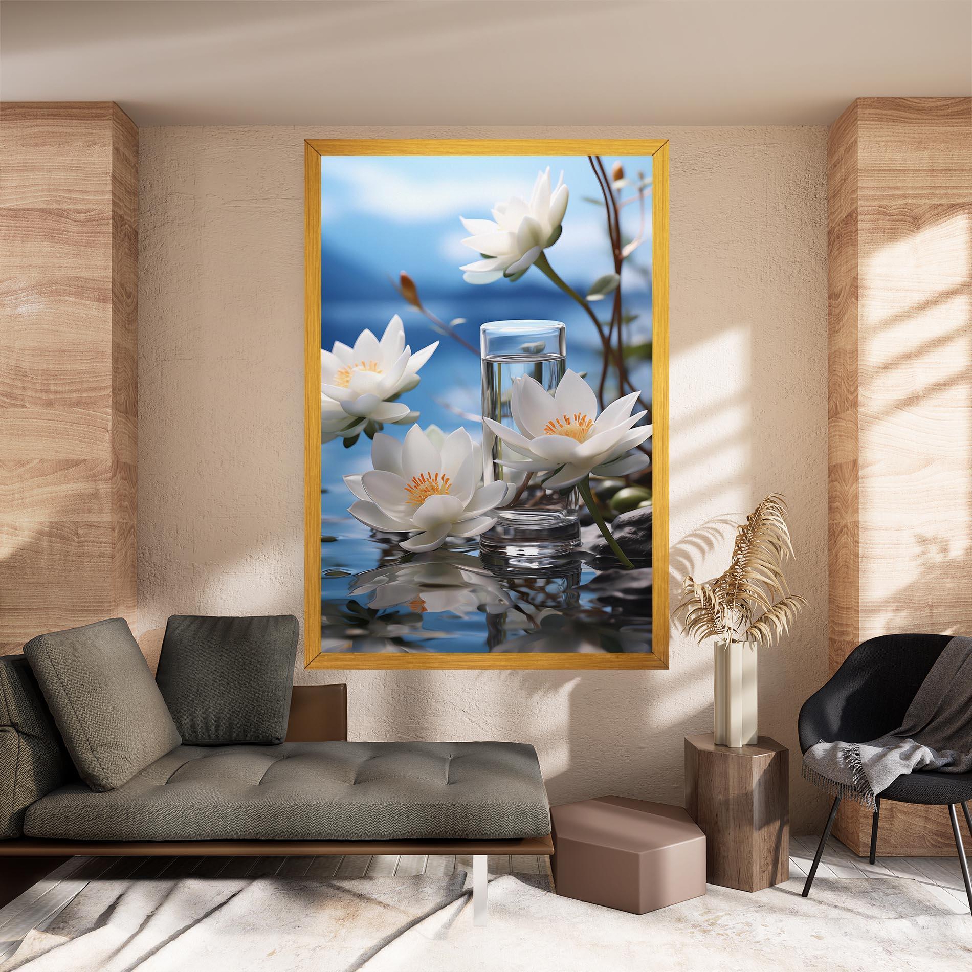 Картина на платно Flower Water Glass mockup 8