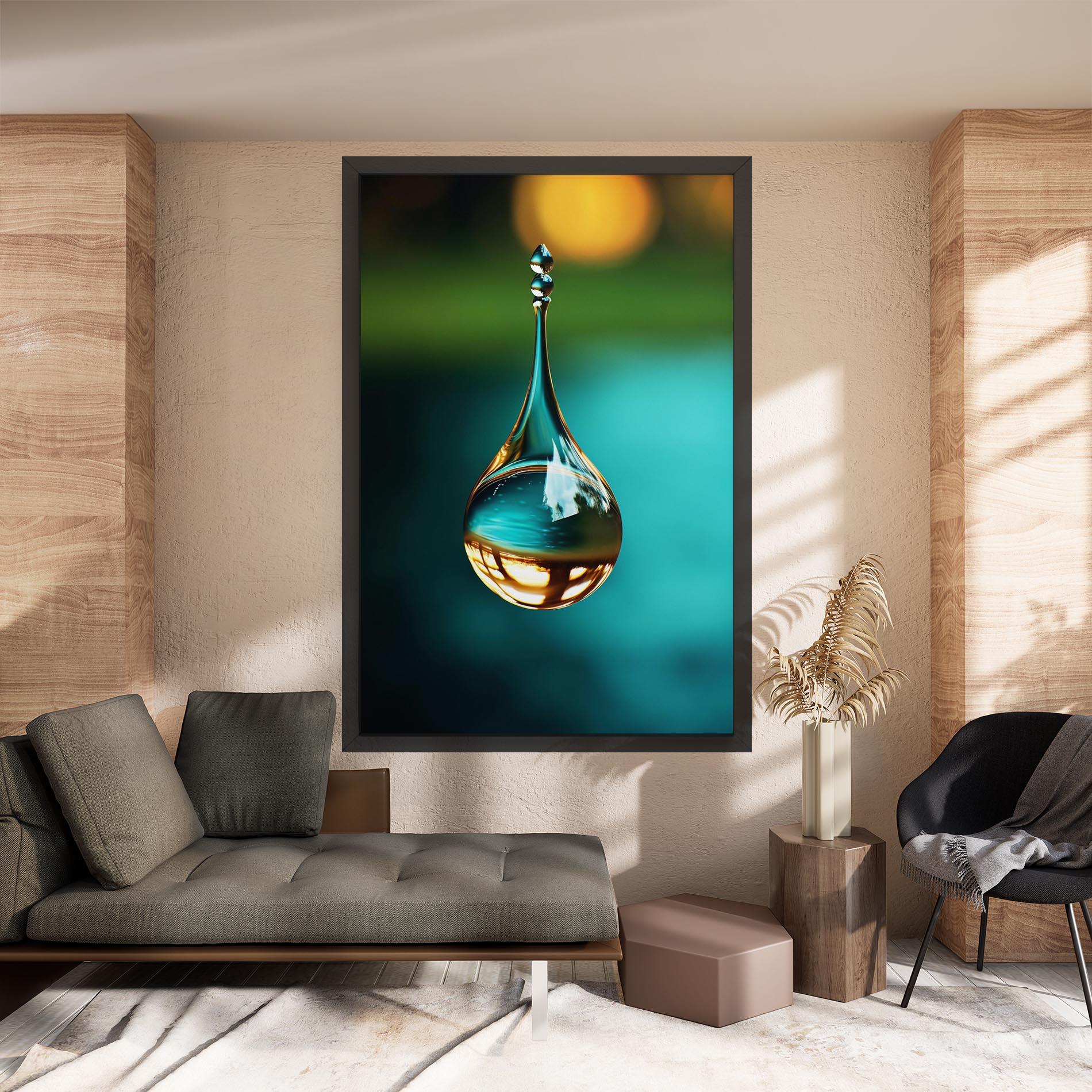 Картина на платно Big Green Drop mockup 8