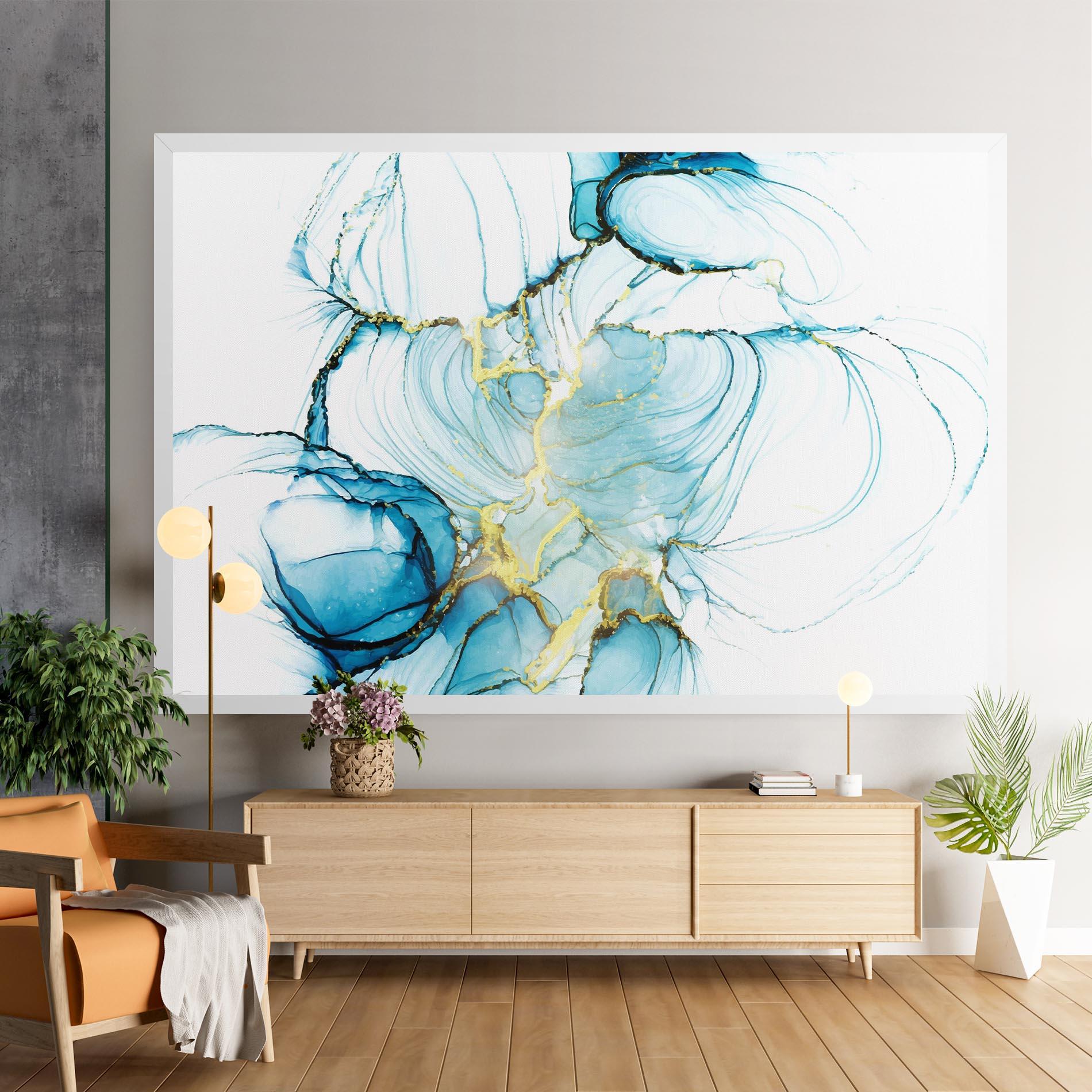 Картина на платно Artistic Gold Blue mockup 9