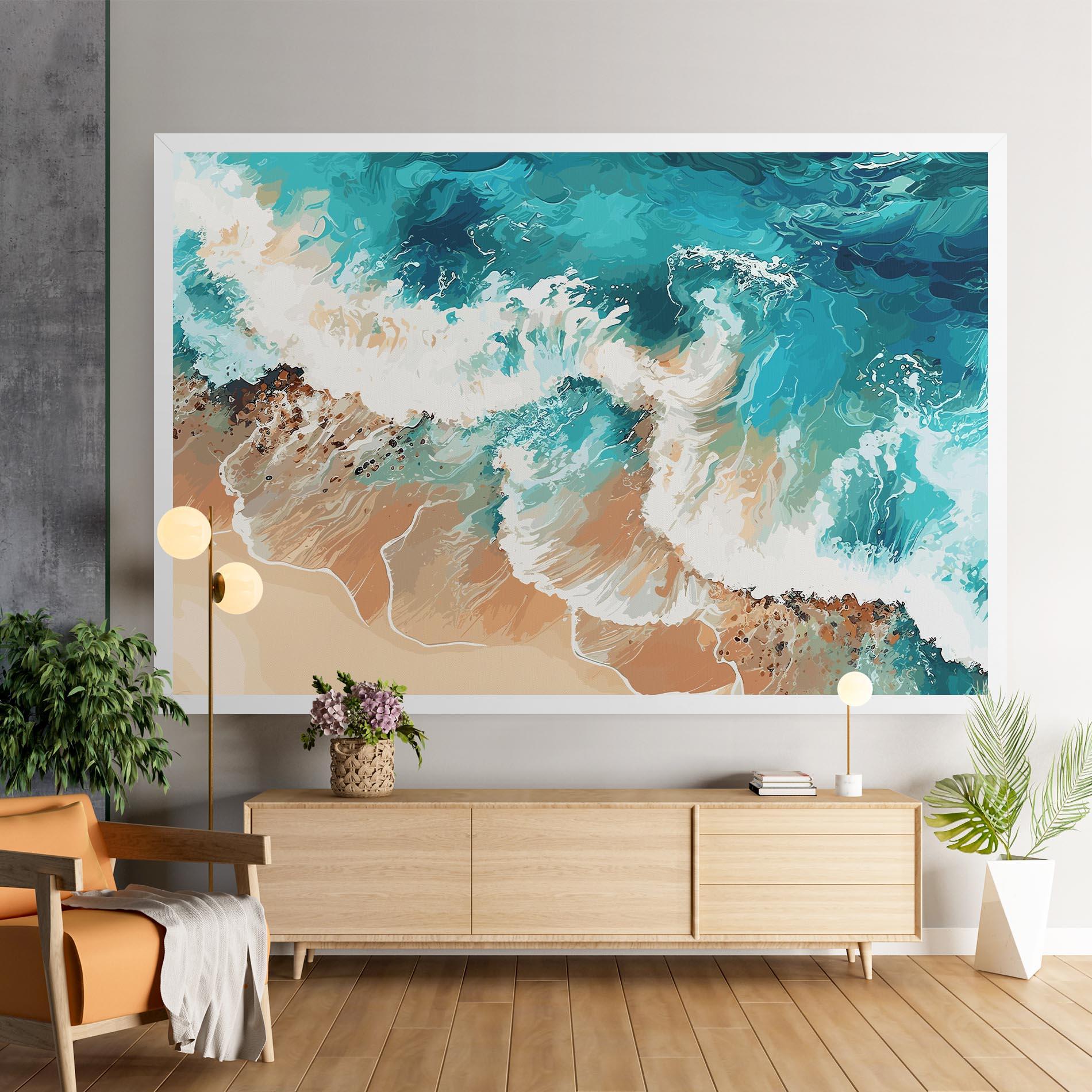 Картина на платно Artistic Waves mockup 9