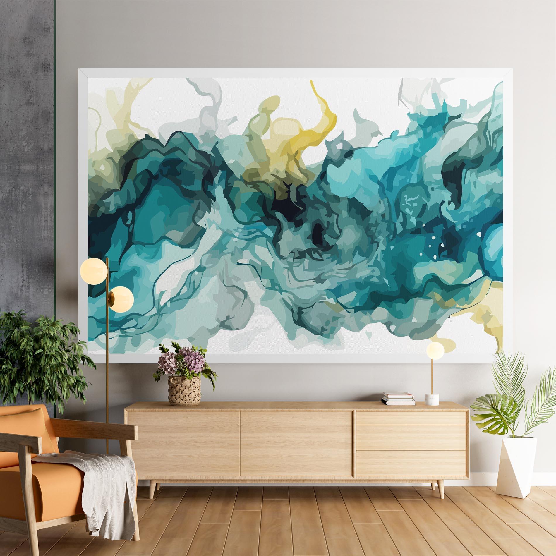 Картина на платно Blue Yellow Art mockup 9