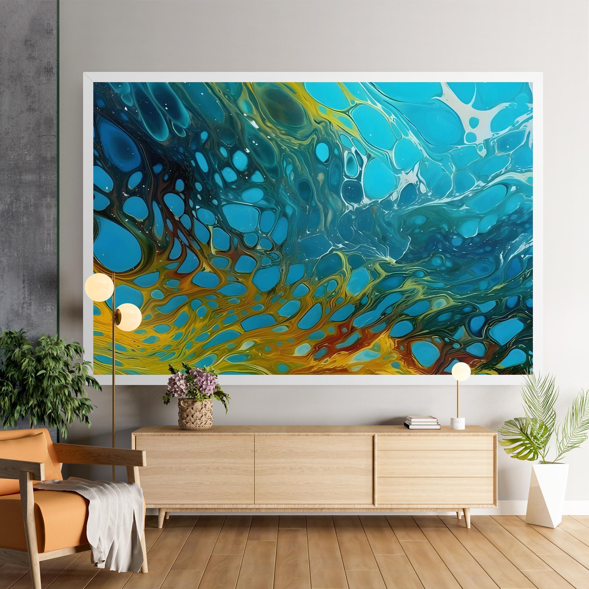 Картина на платно Yellow Green Ocean mockup 9