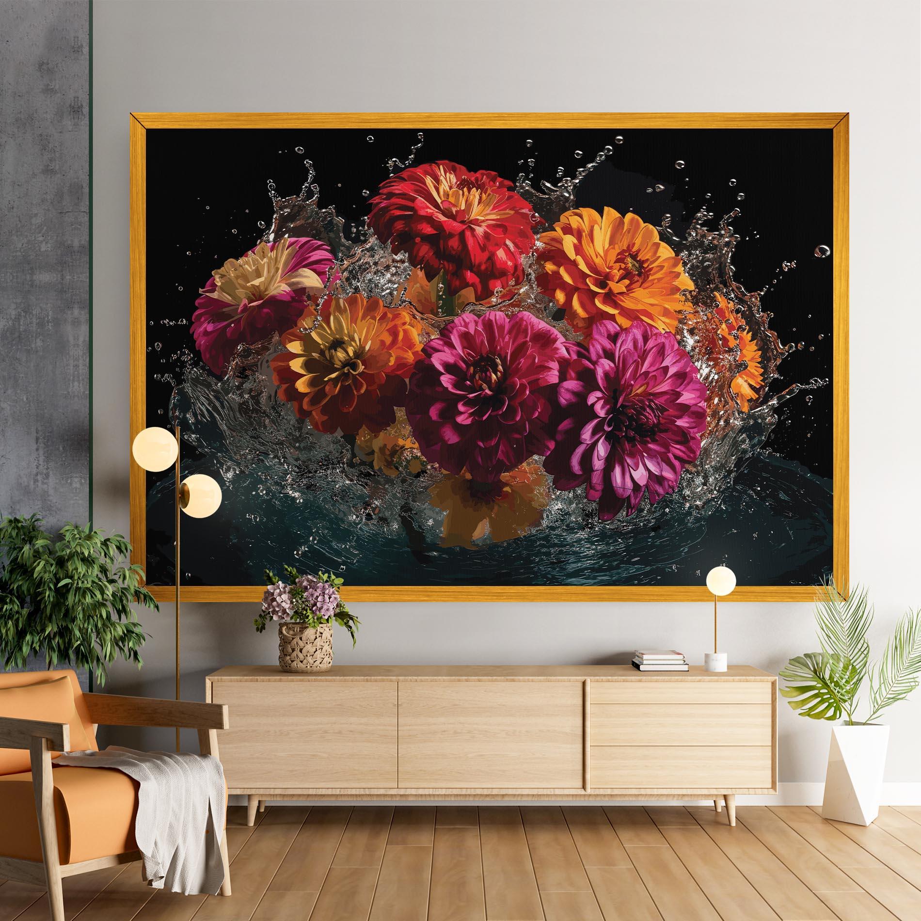Картина на платно Flower Water Splash mockup 9