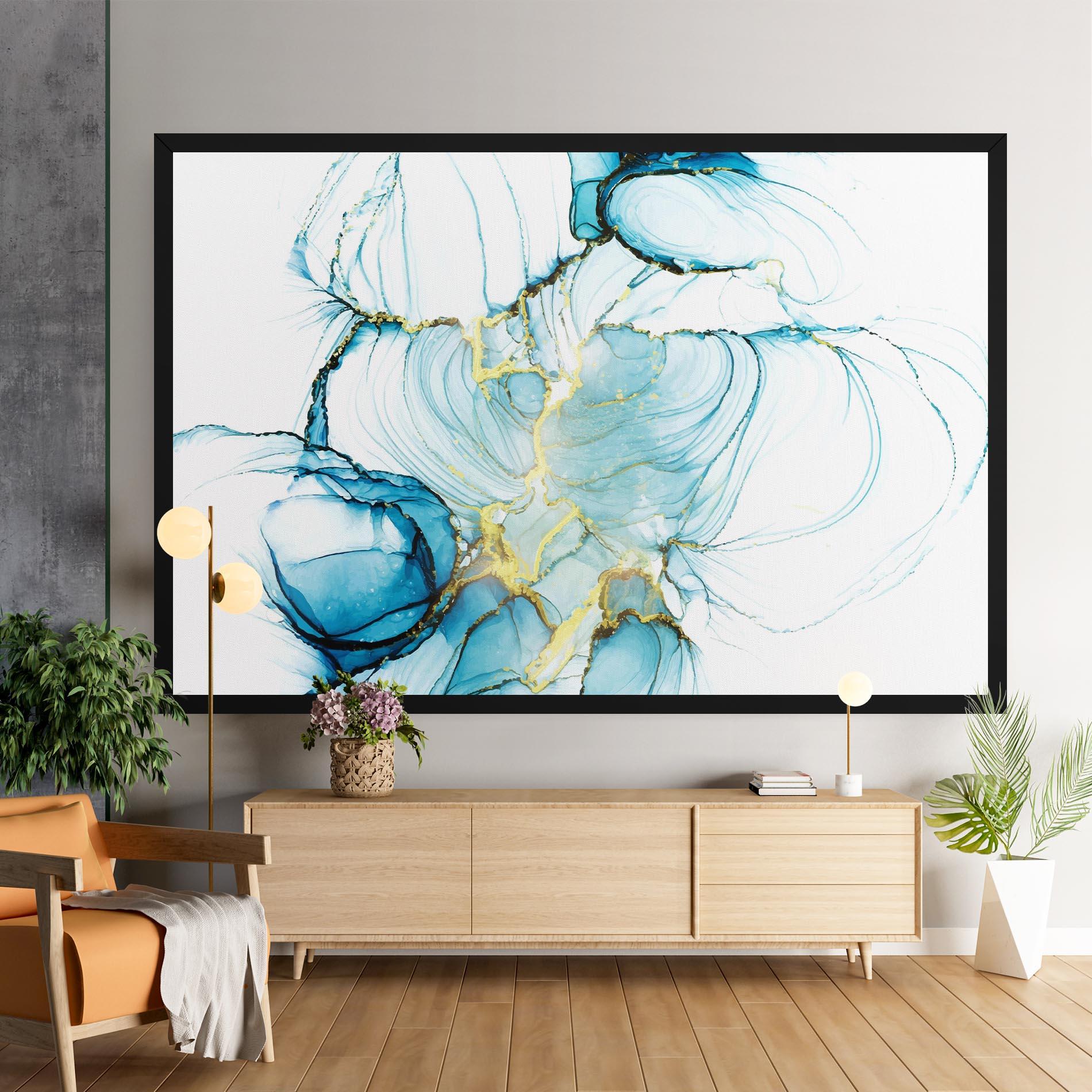 Картина на платно Artistic Gold Blue mockup 9