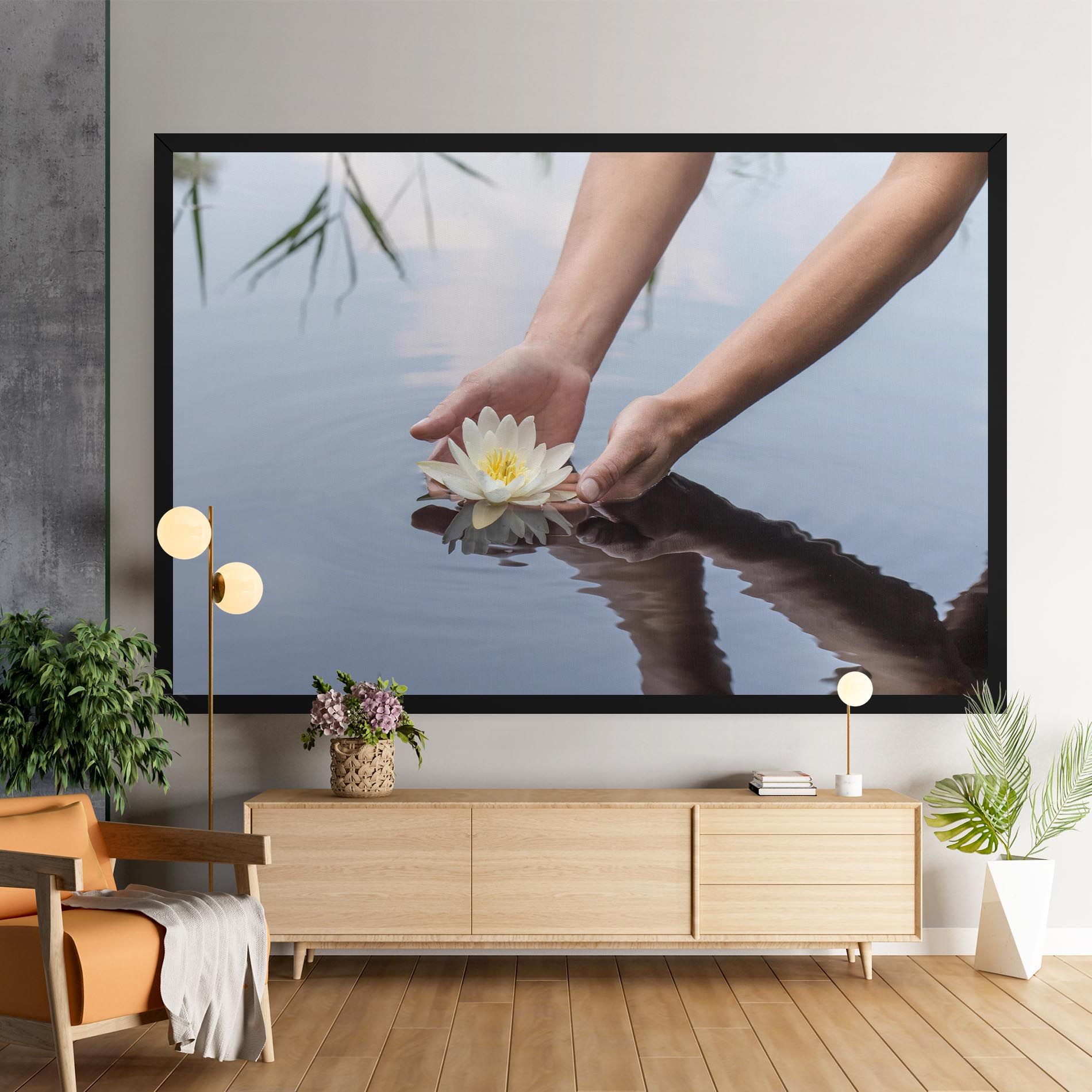 Holding Lake Flower mockup 9
