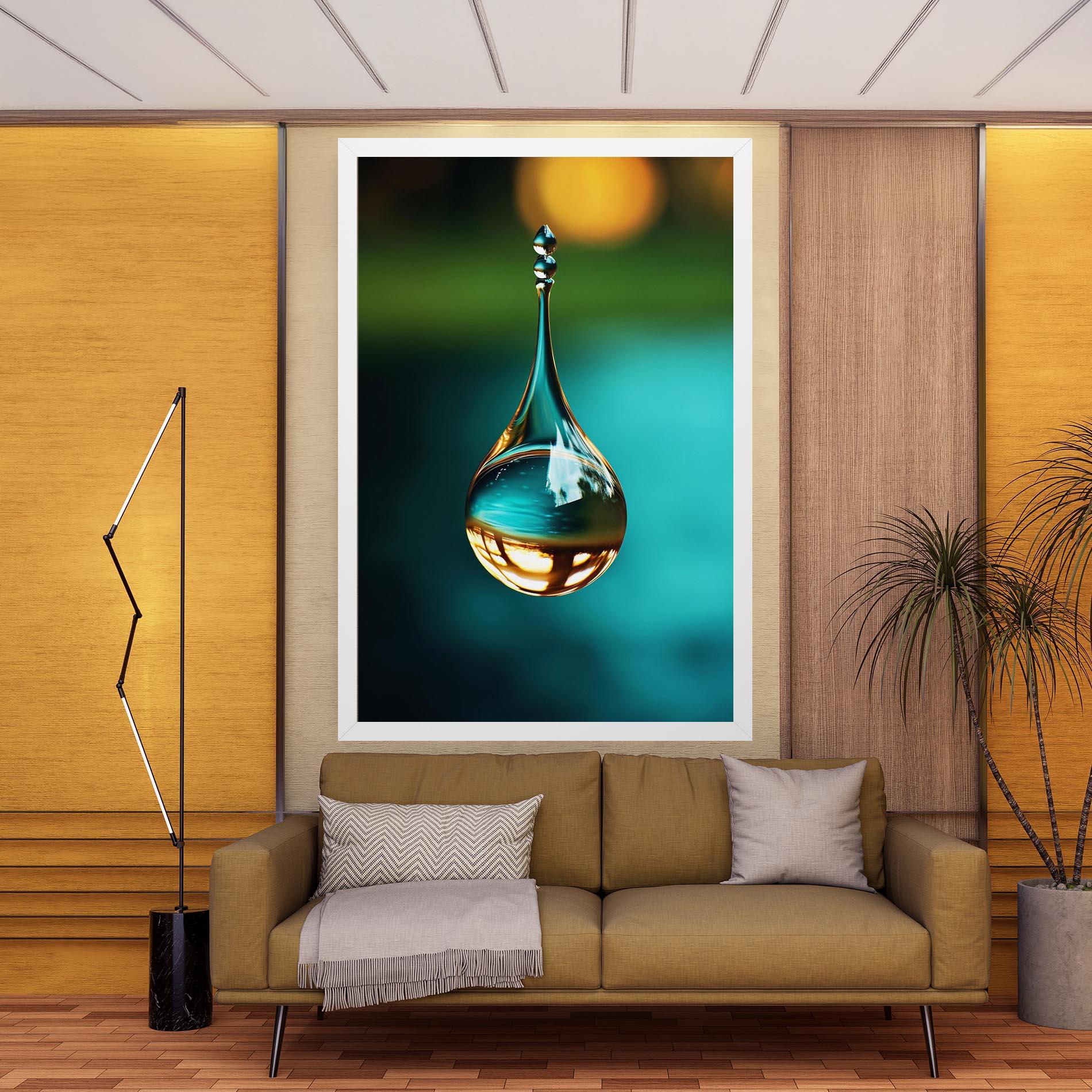 Картина на платно Big Green Drop mockup 9