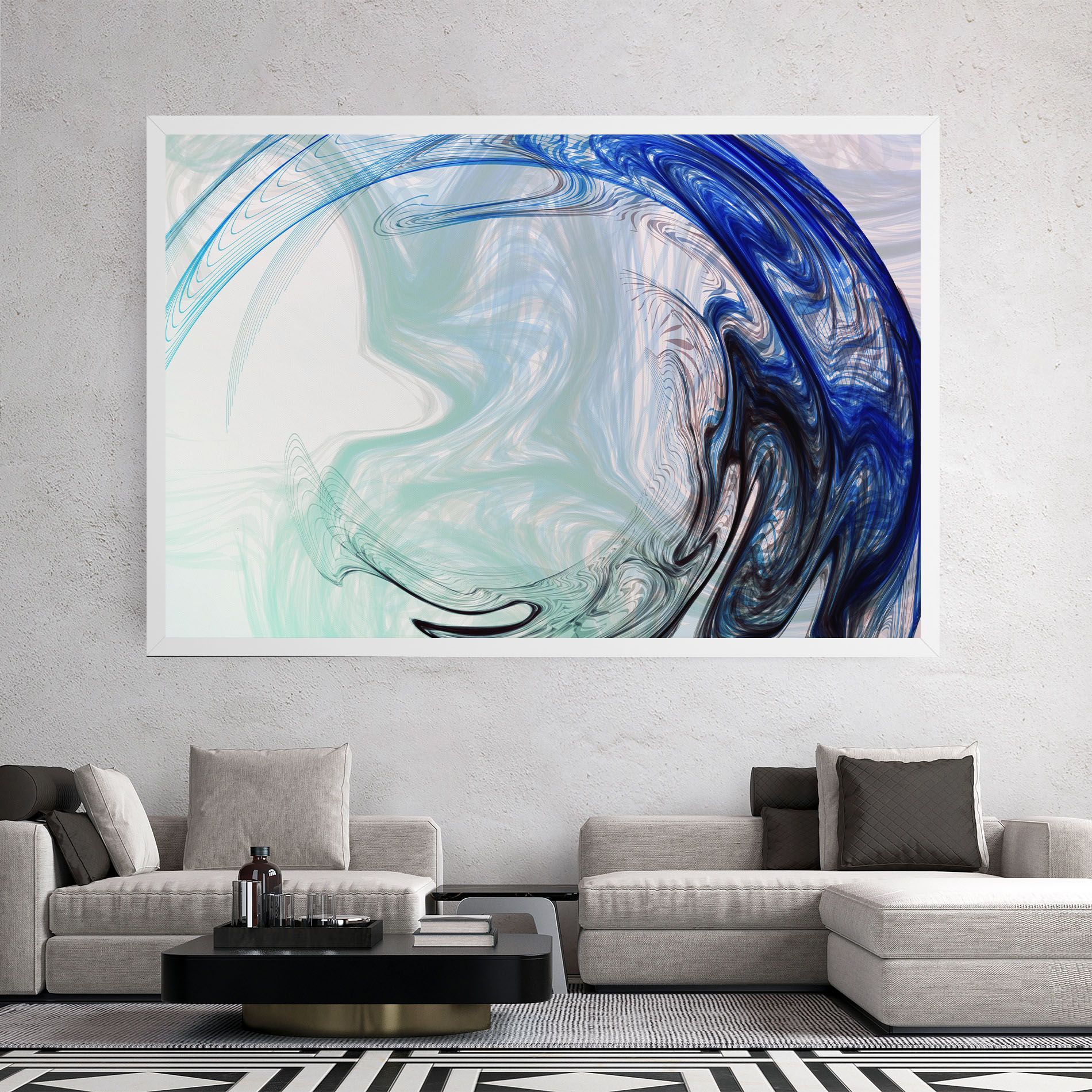 Blue Black Art mockup 2