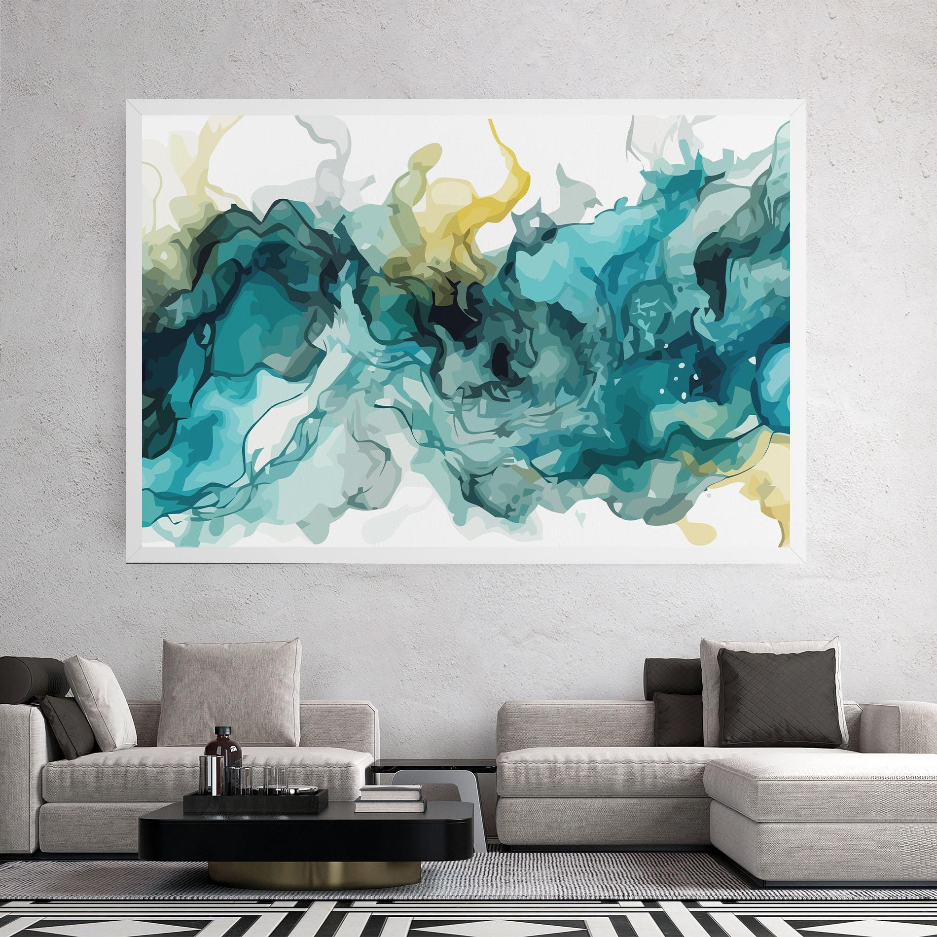 Картина на платно Blue Yellow Art mockup 2