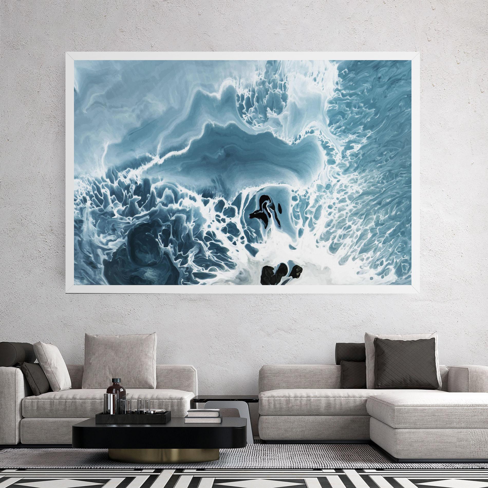 Картина на платно Light Blue Ocean mockup 2