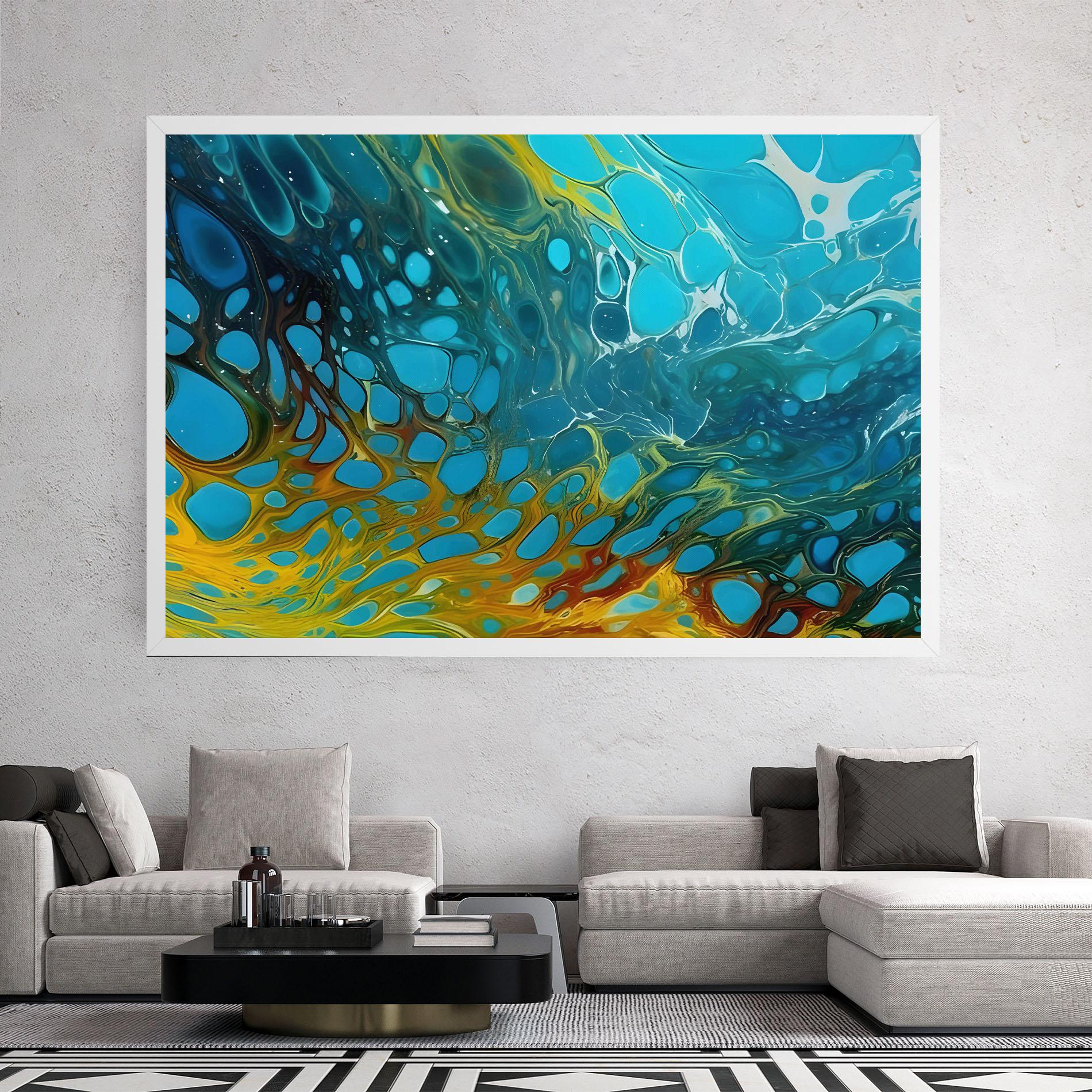 Картина на платно Yellow Green Ocean mockup 2