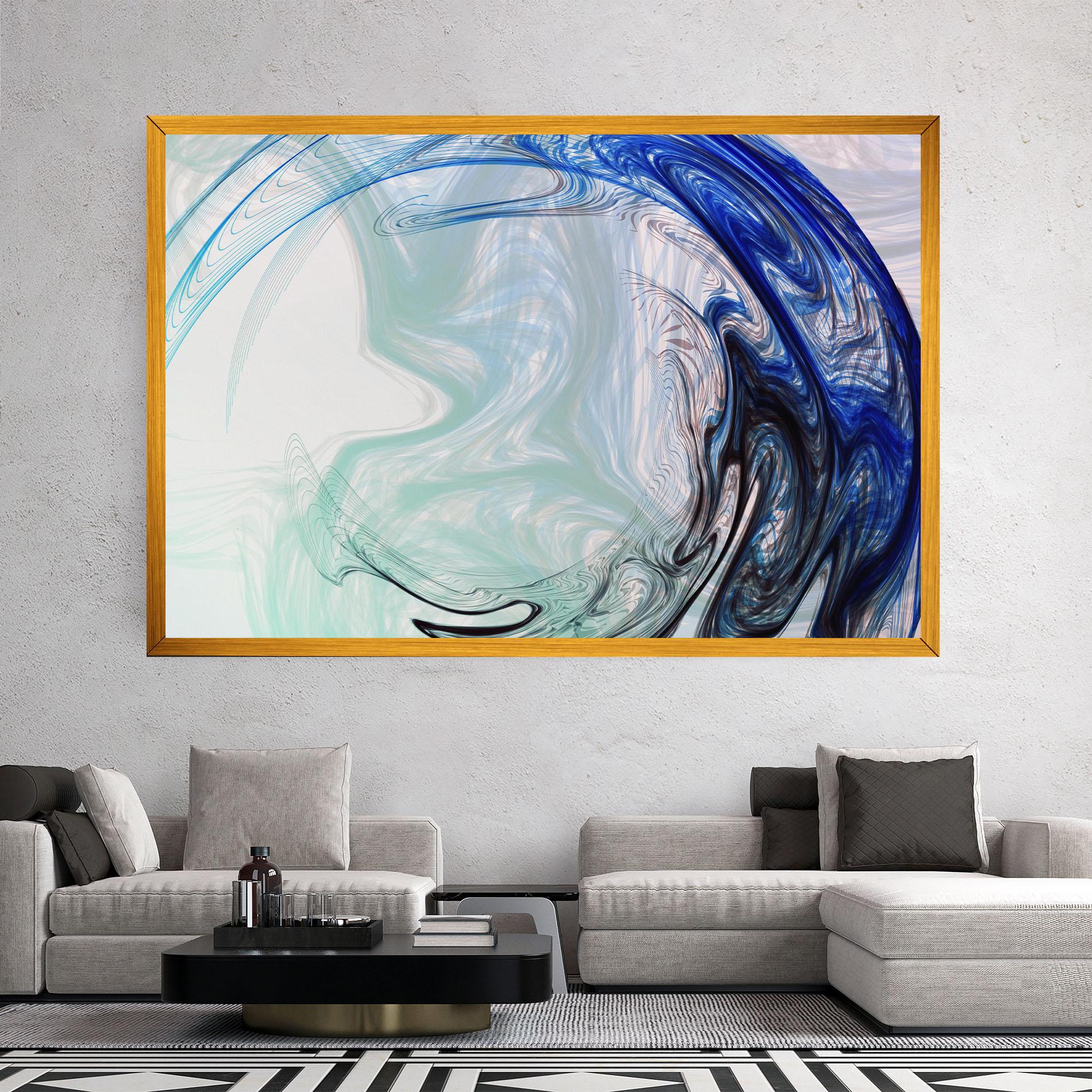 Картина на платно Blue Black Art mockup 2