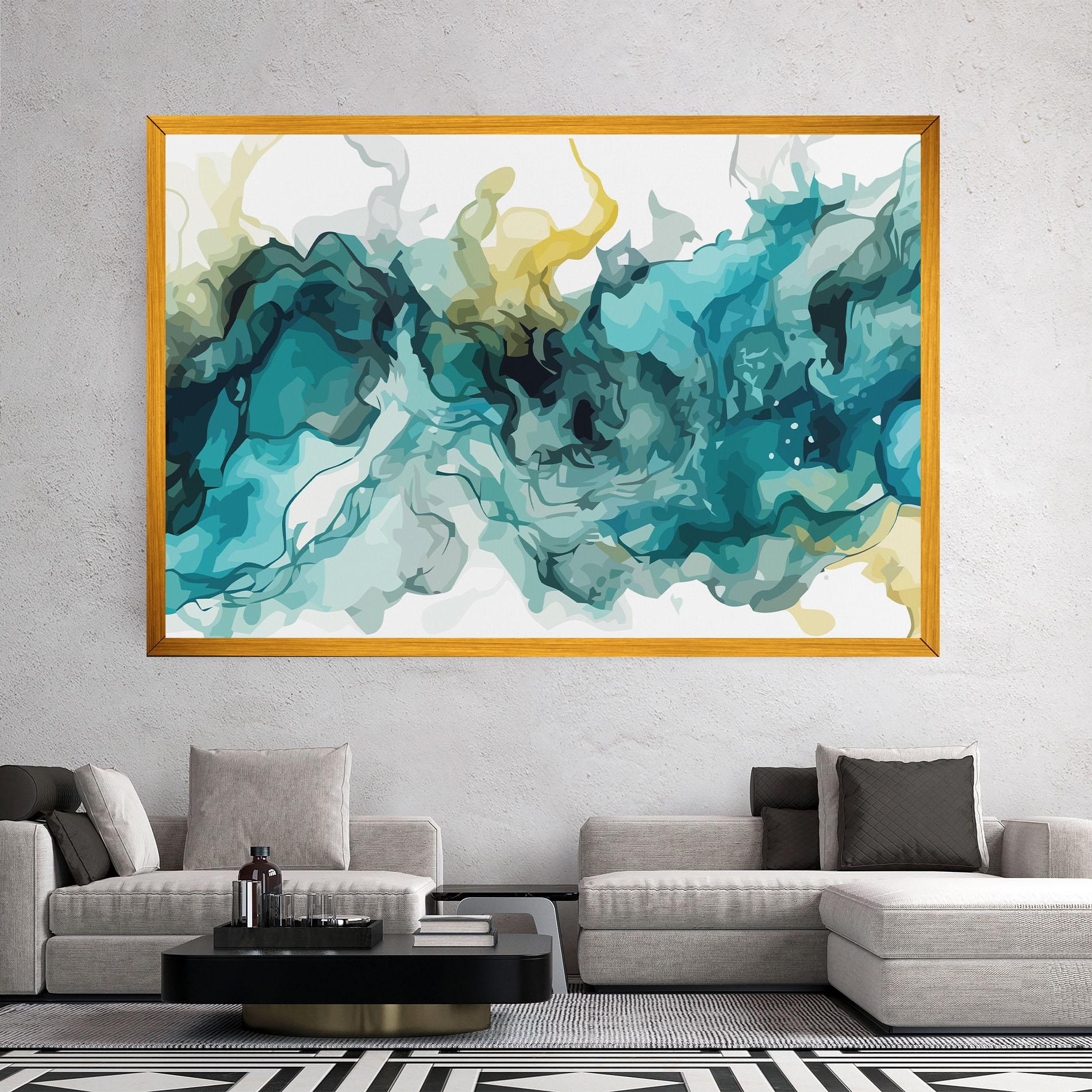 Картина на платно Blue Yellow Art mockup 2