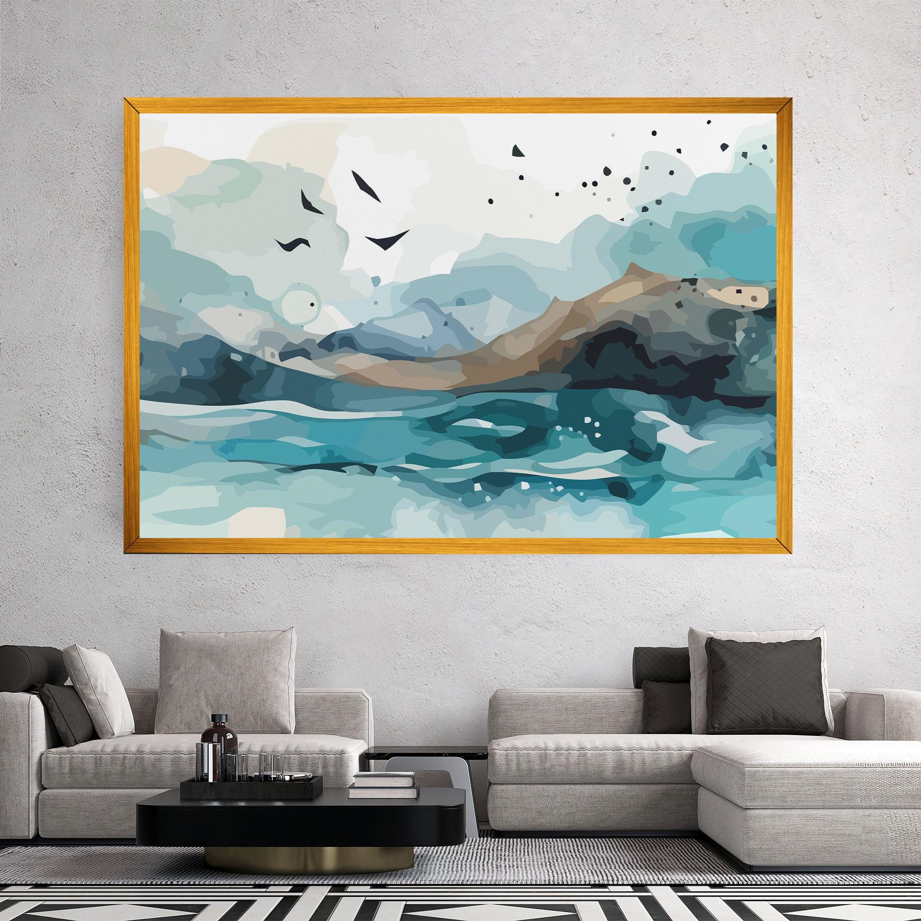 Картина на платно Water Birds mockup 2