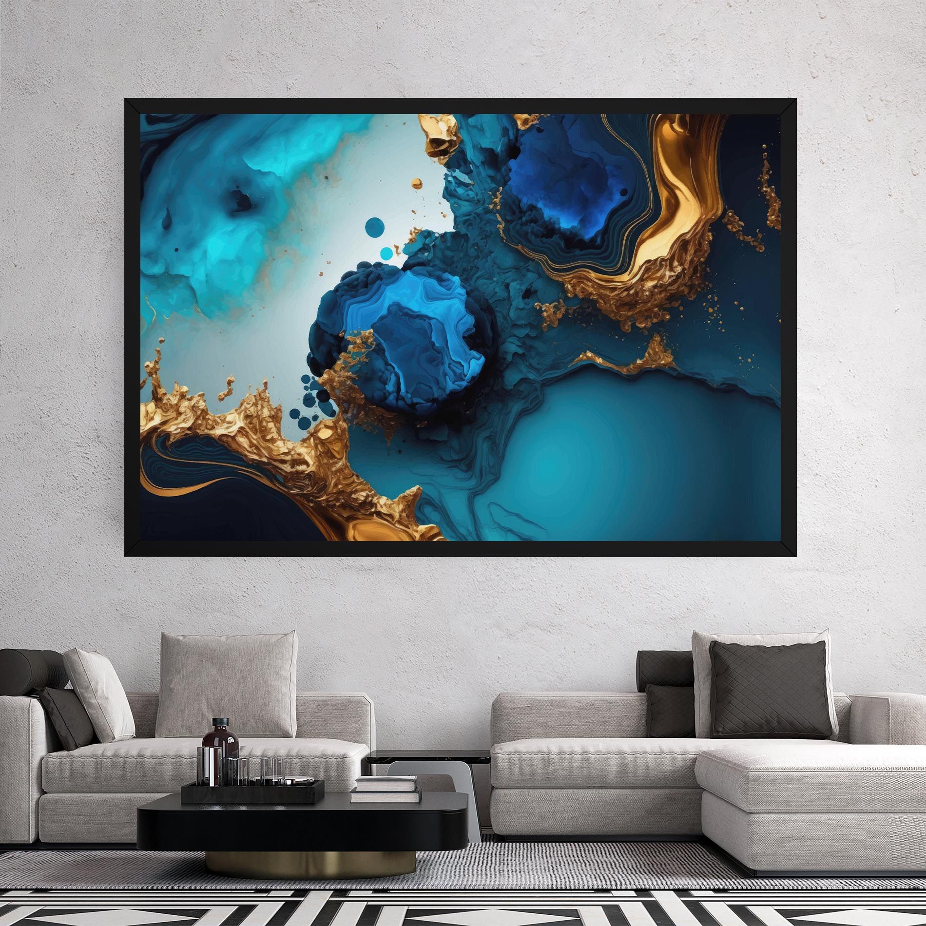 Blue Gold Wave mockup 2