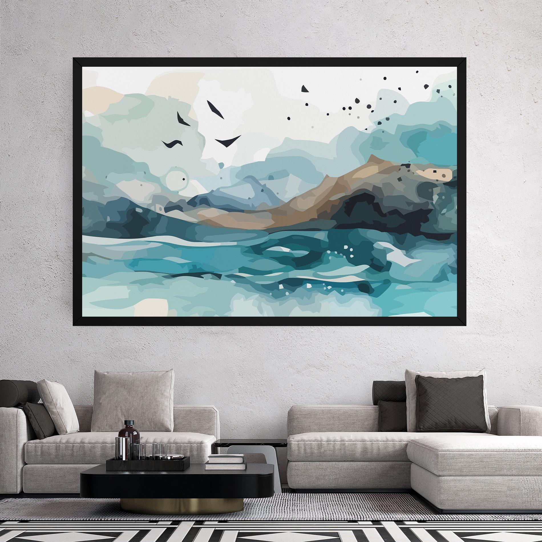 Картина на платно Water Birds mockup 2