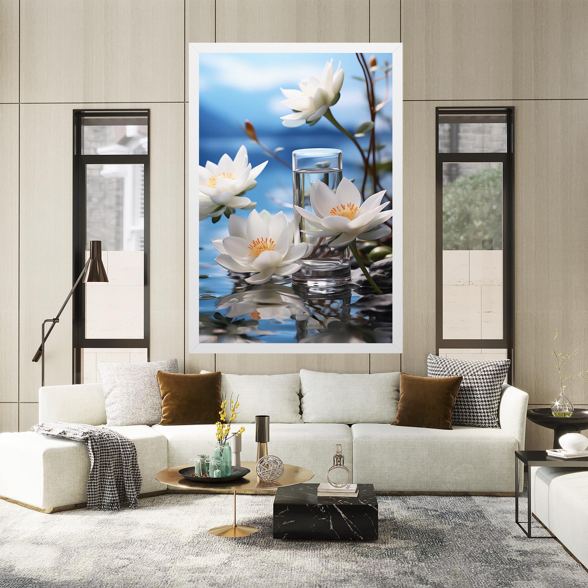 Картина на платно Flower Water Glass mockup 2