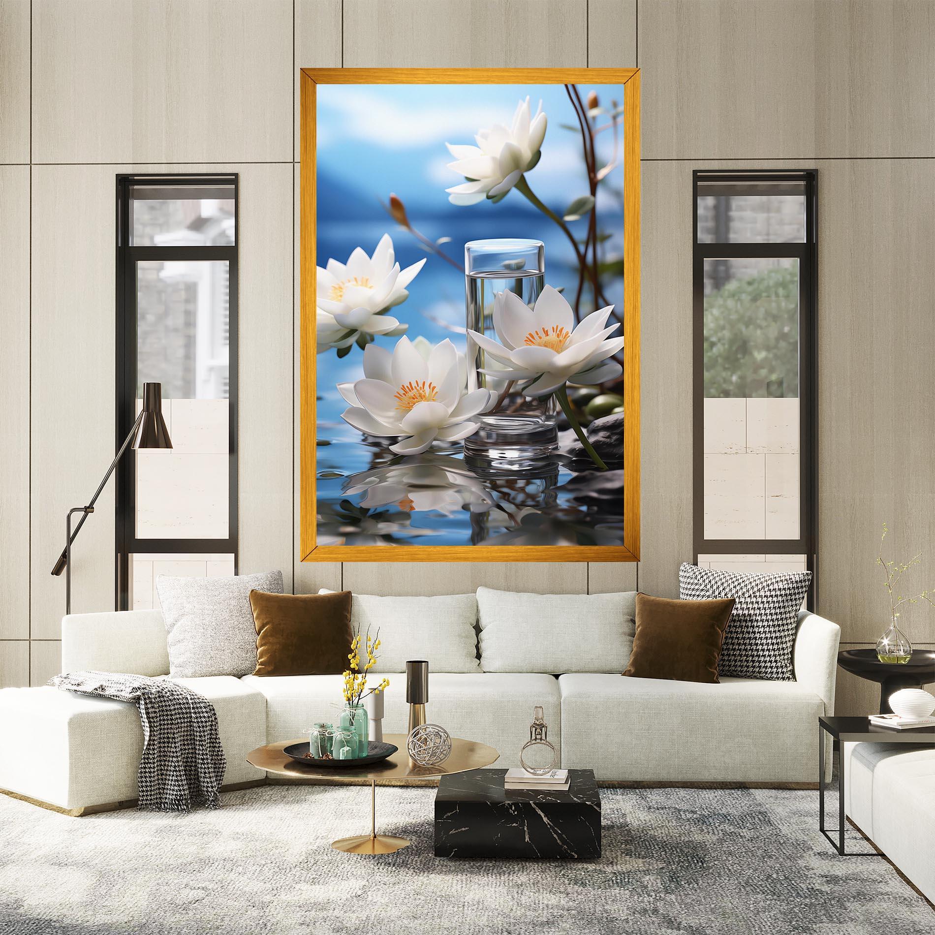 Картина на платно Flower Water Glass mockup 2