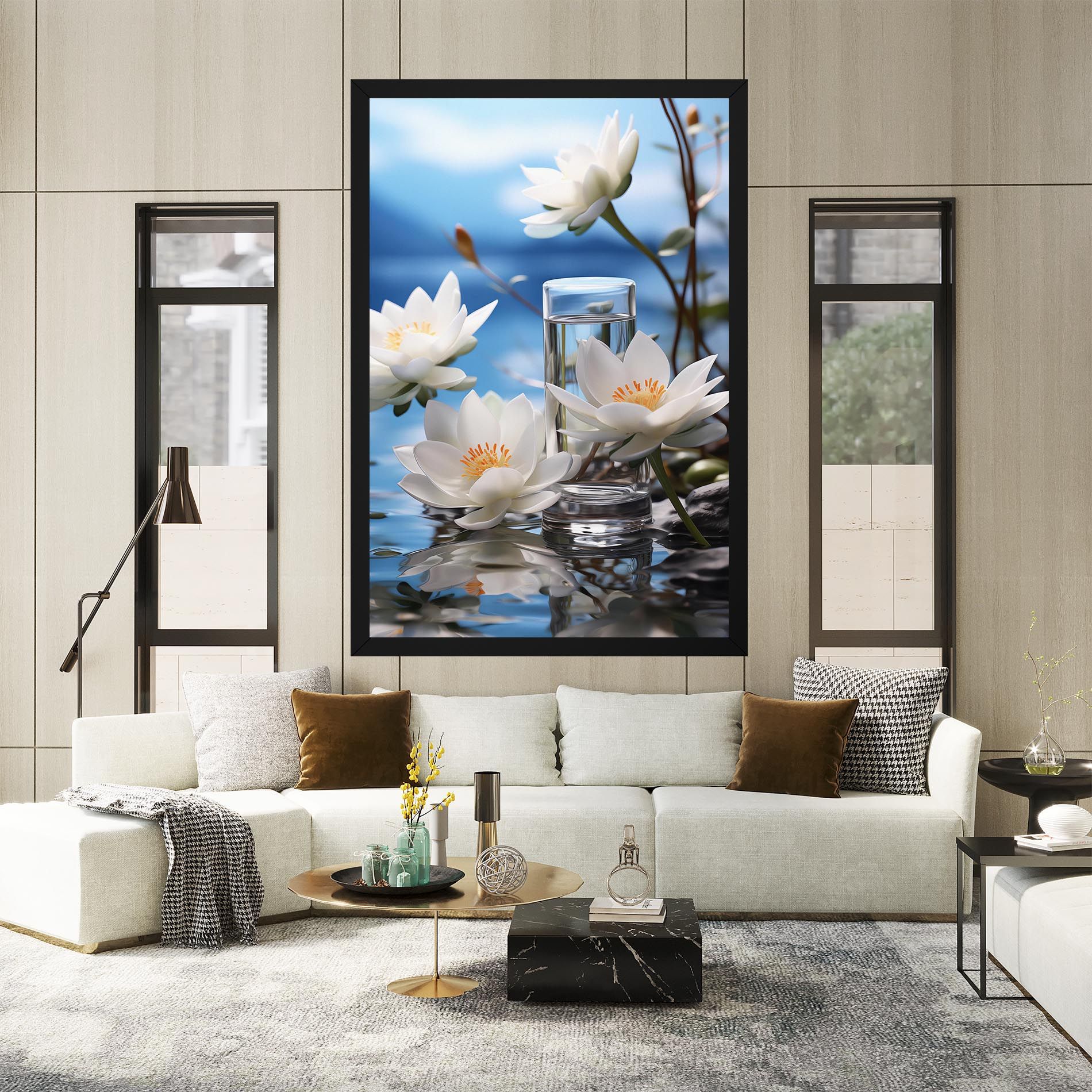 Flower Water Glass mockup 2