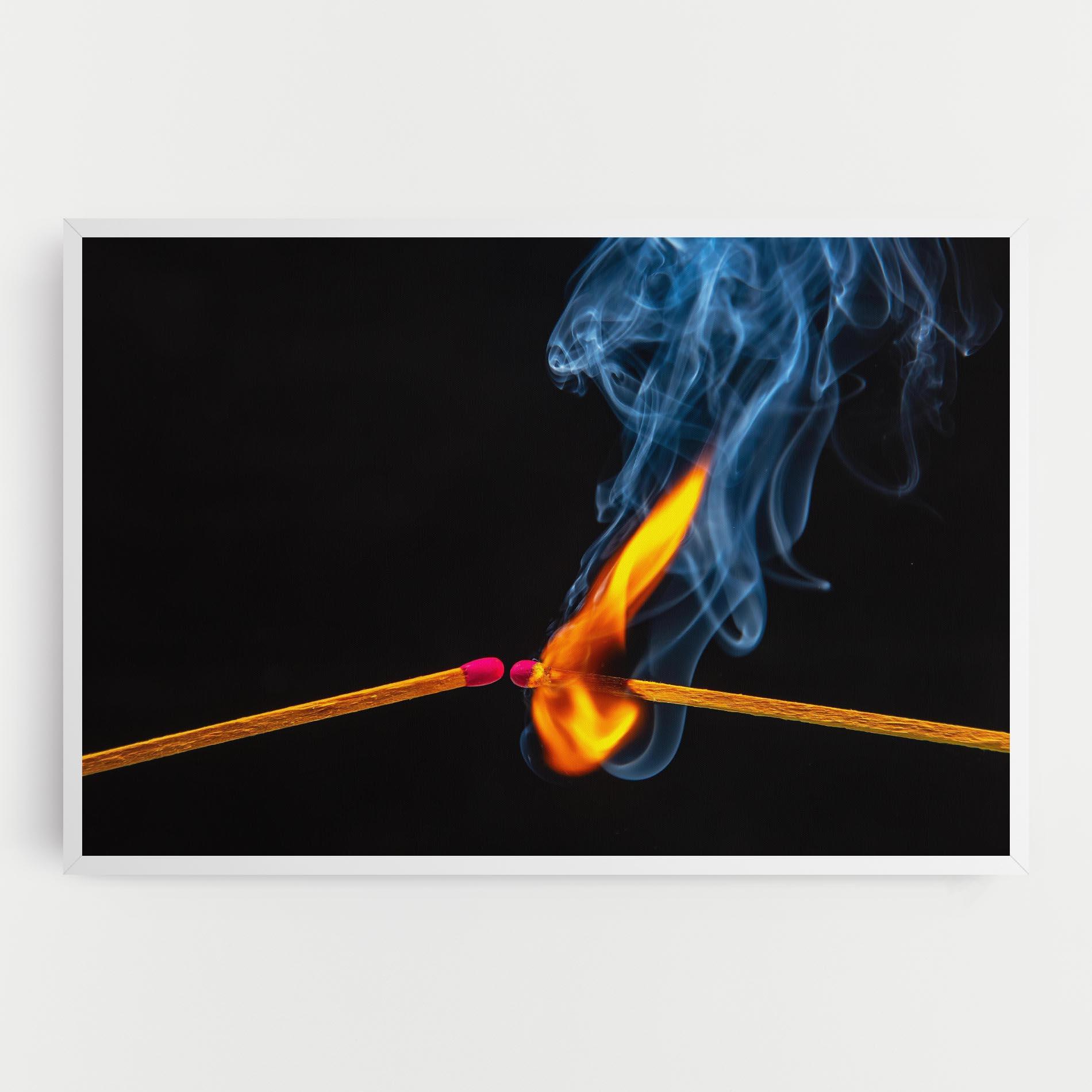 Картина на платно Burning Smoking Match mockup 0