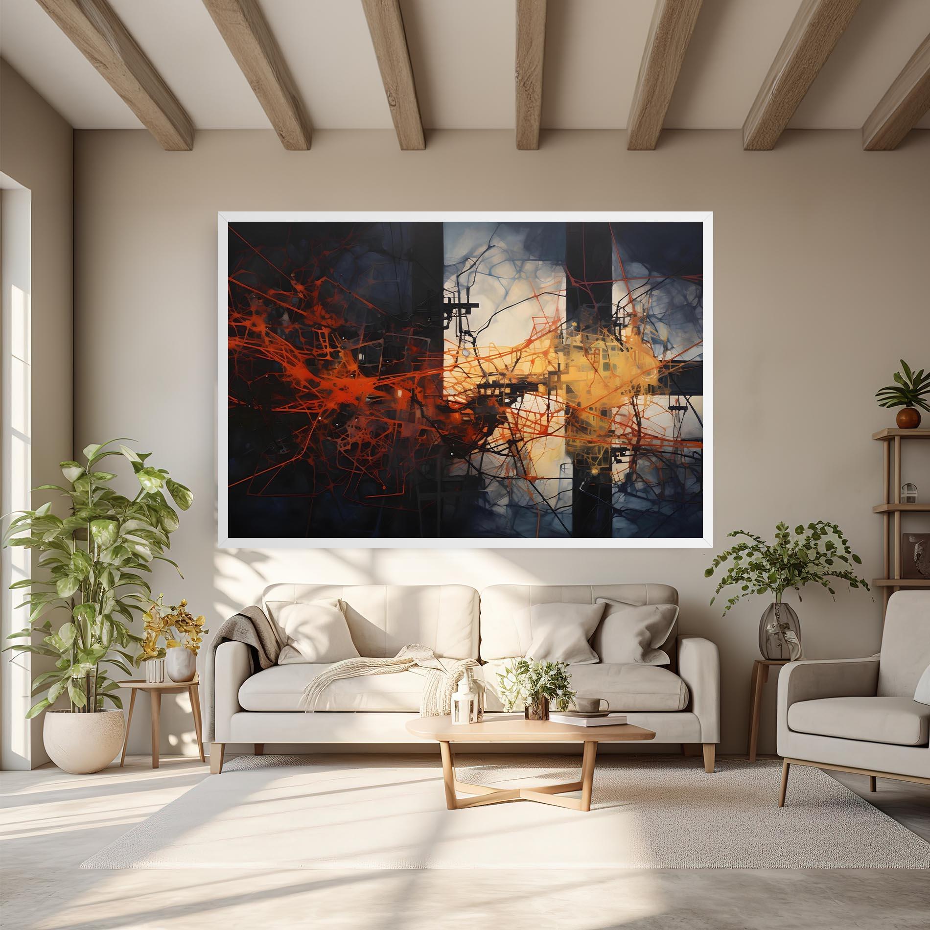 Картина на платно Abstract Fire Style mockup 6