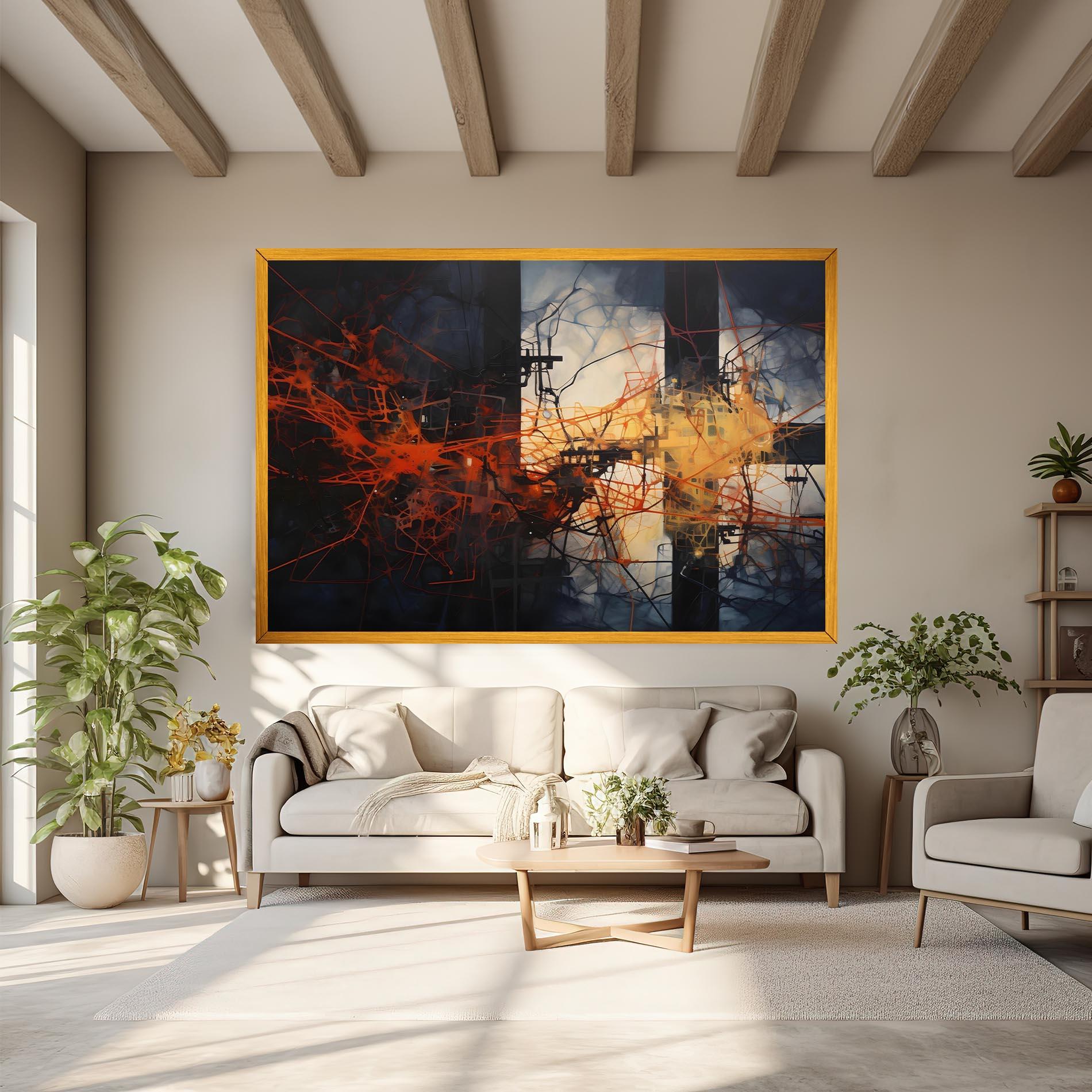 Картина на платно Abstract Fire Style mockup 6