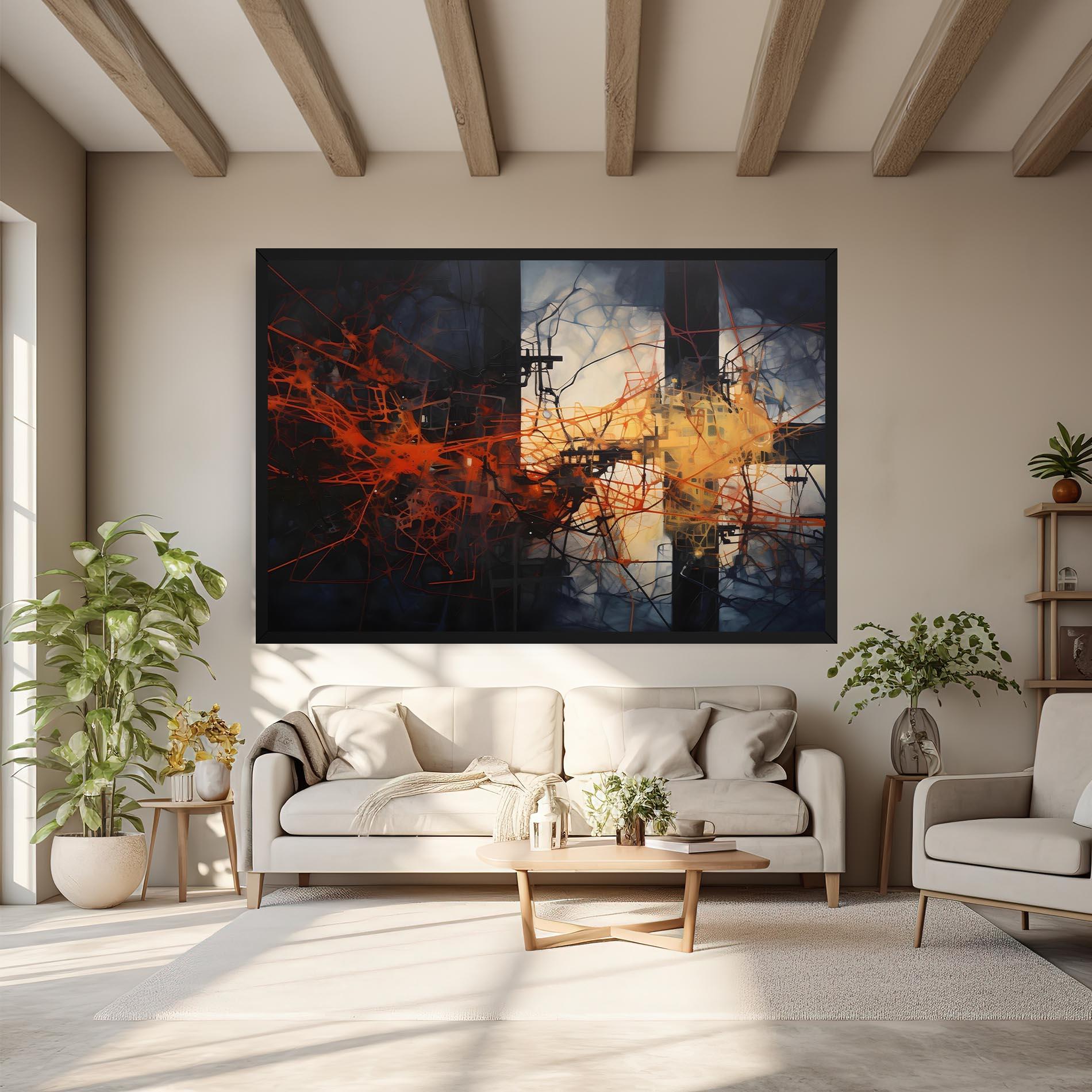 Картина на платно Abstract Fire Style mockup 6