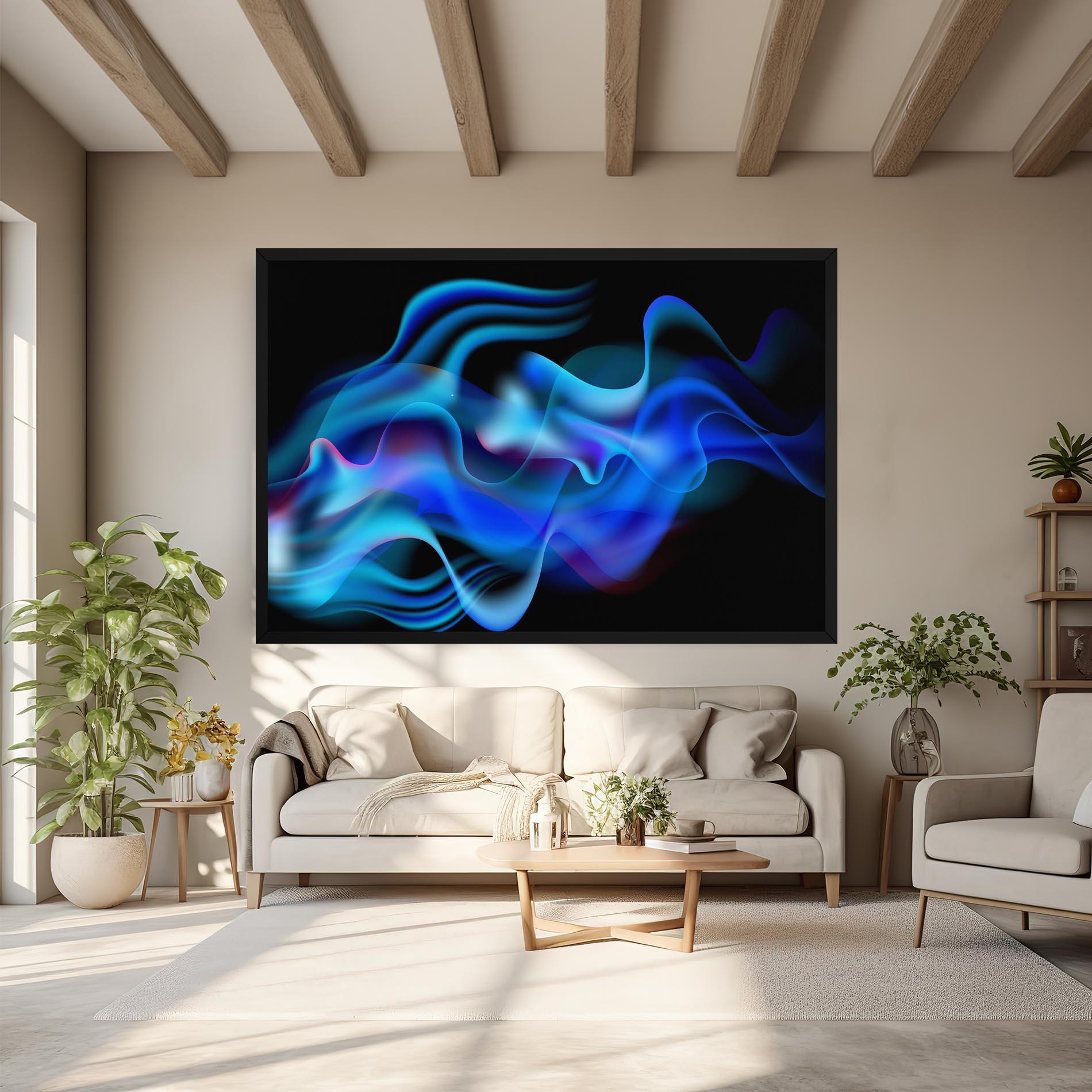 Картина на платно Blue Fire mockup 6