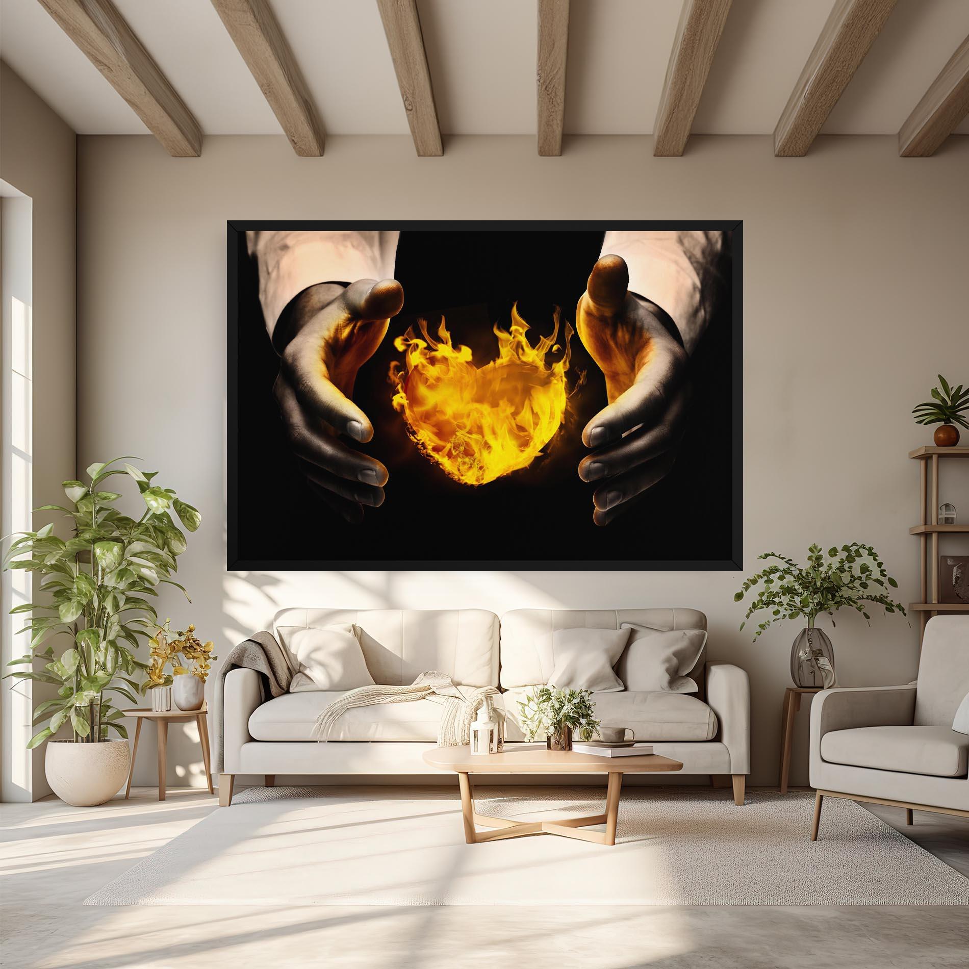 Картина на платно Fire Heart mockup 6