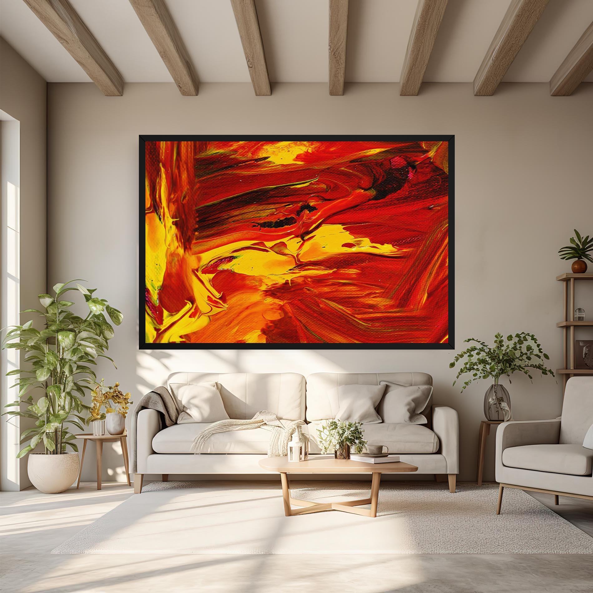 Картина на платно Fire Painting mockup 6