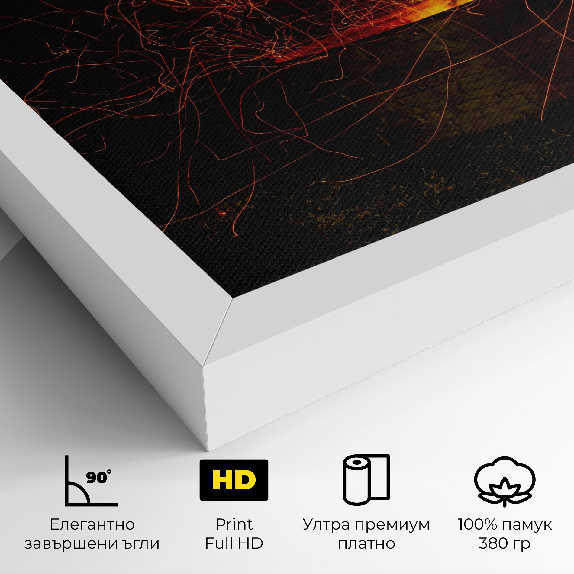 Картина на платно Fire Drawing Effect mockup 4