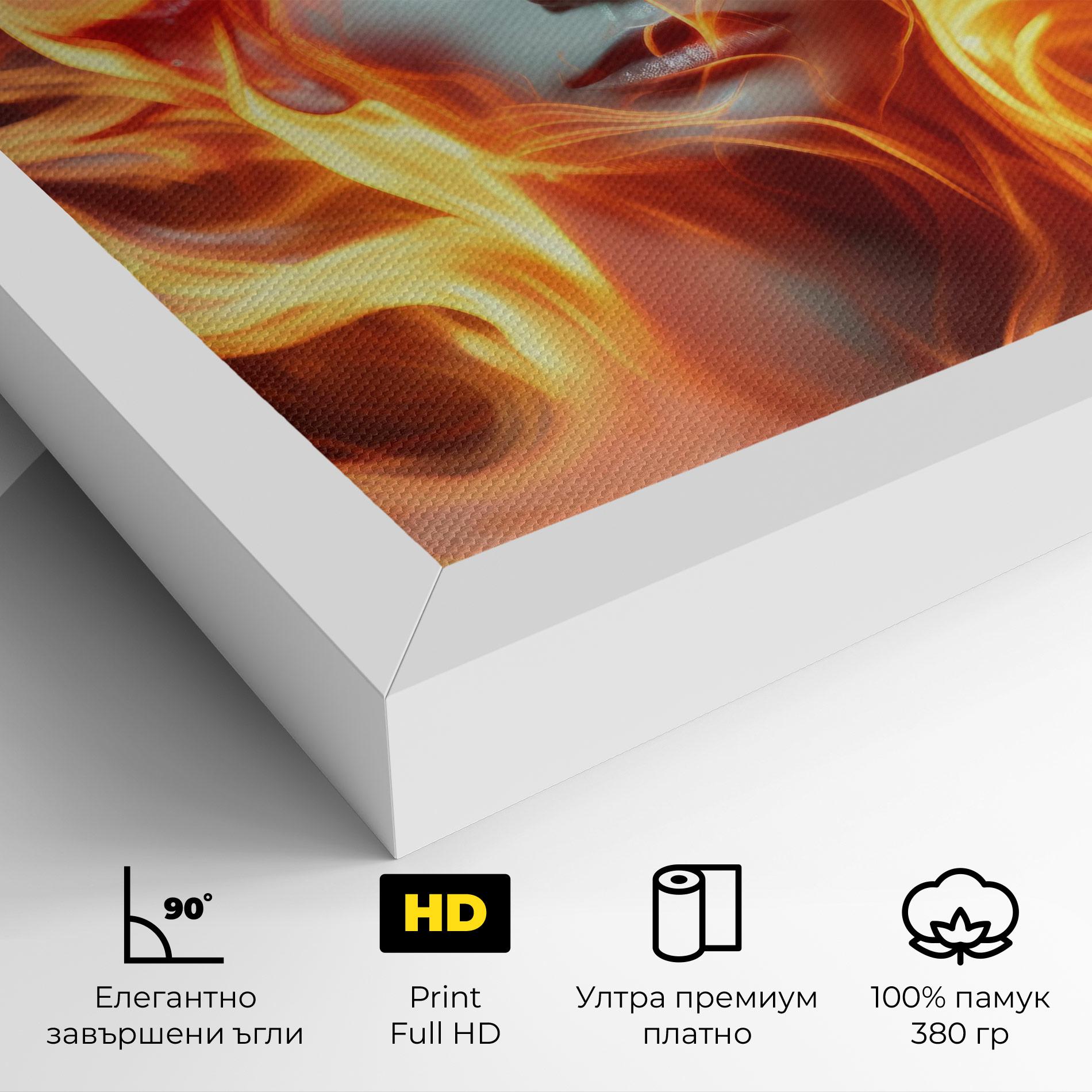 Картина на платно Fire Hair mockup 4