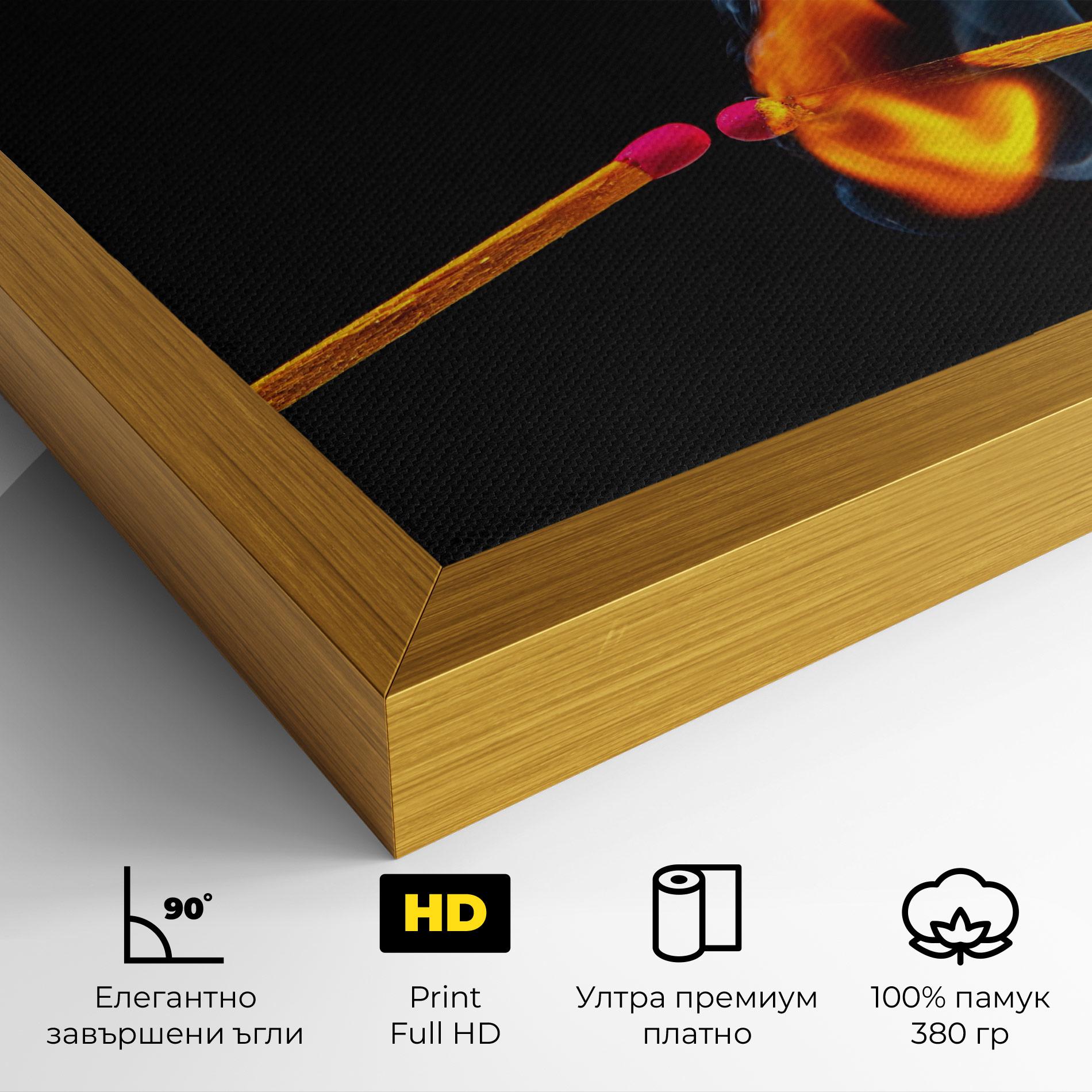 Картина на платно Burning Smoking Match mockup 4