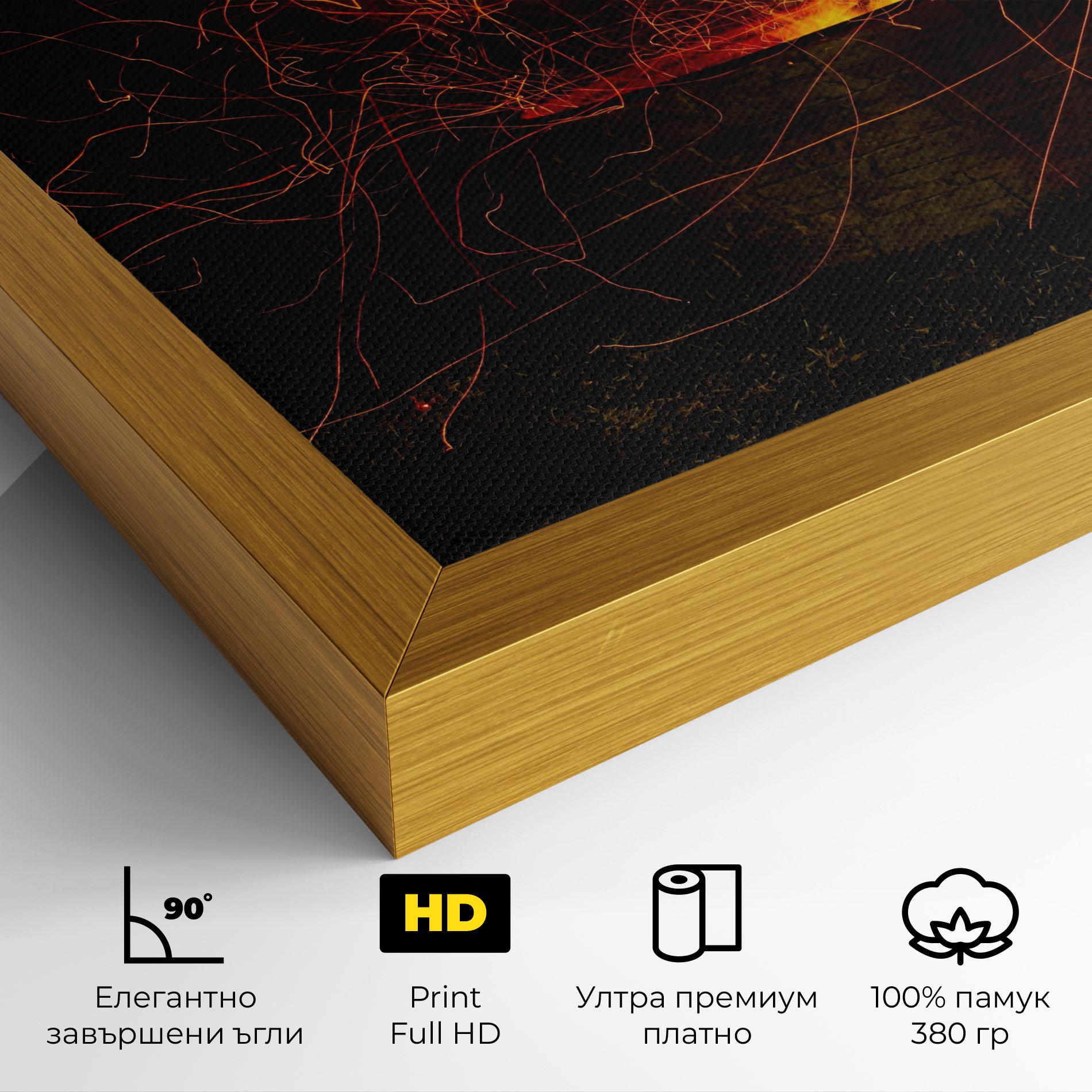 Картина на платно Fire Drawing Effect mockup 4