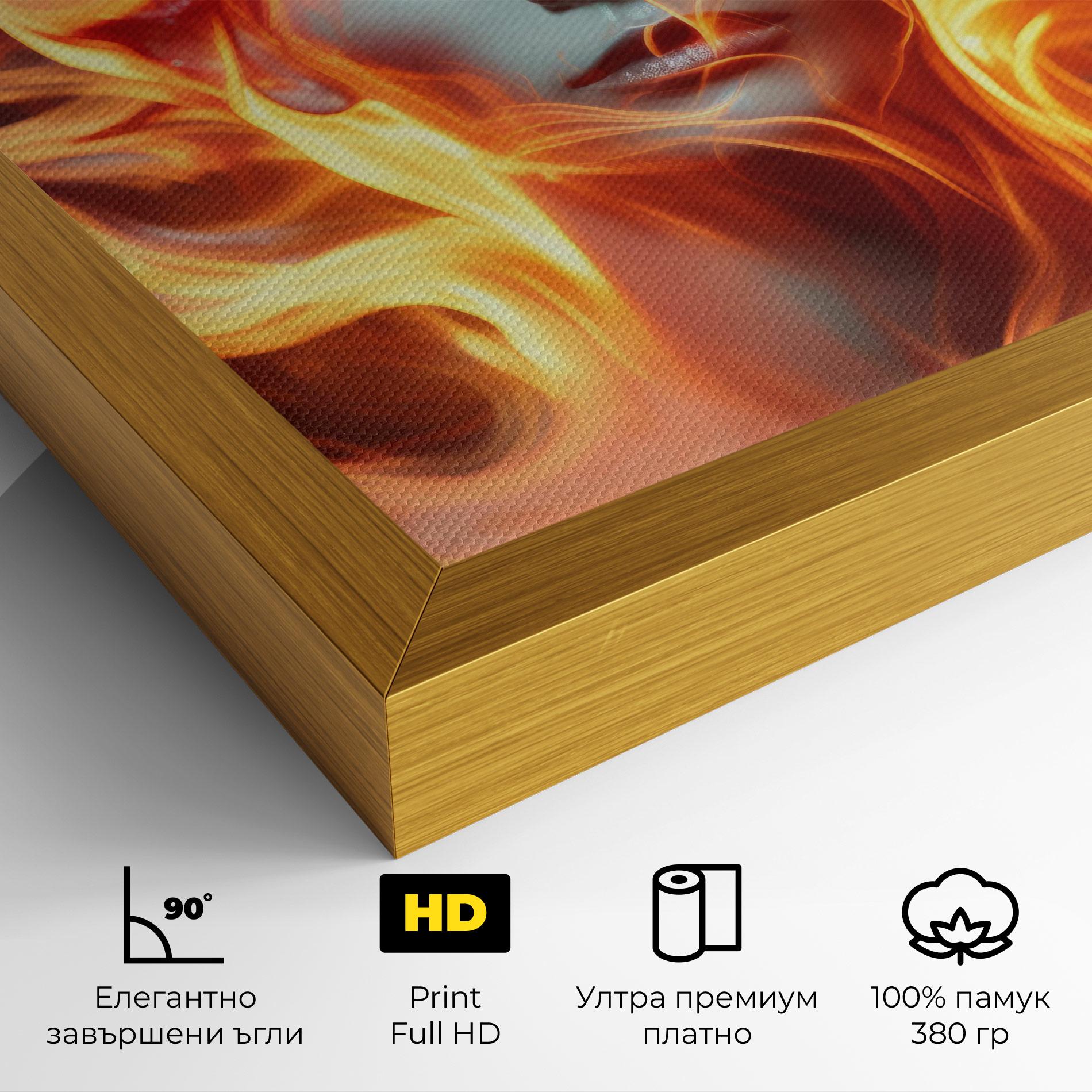 Картина на платно Fire Hair mockup 4