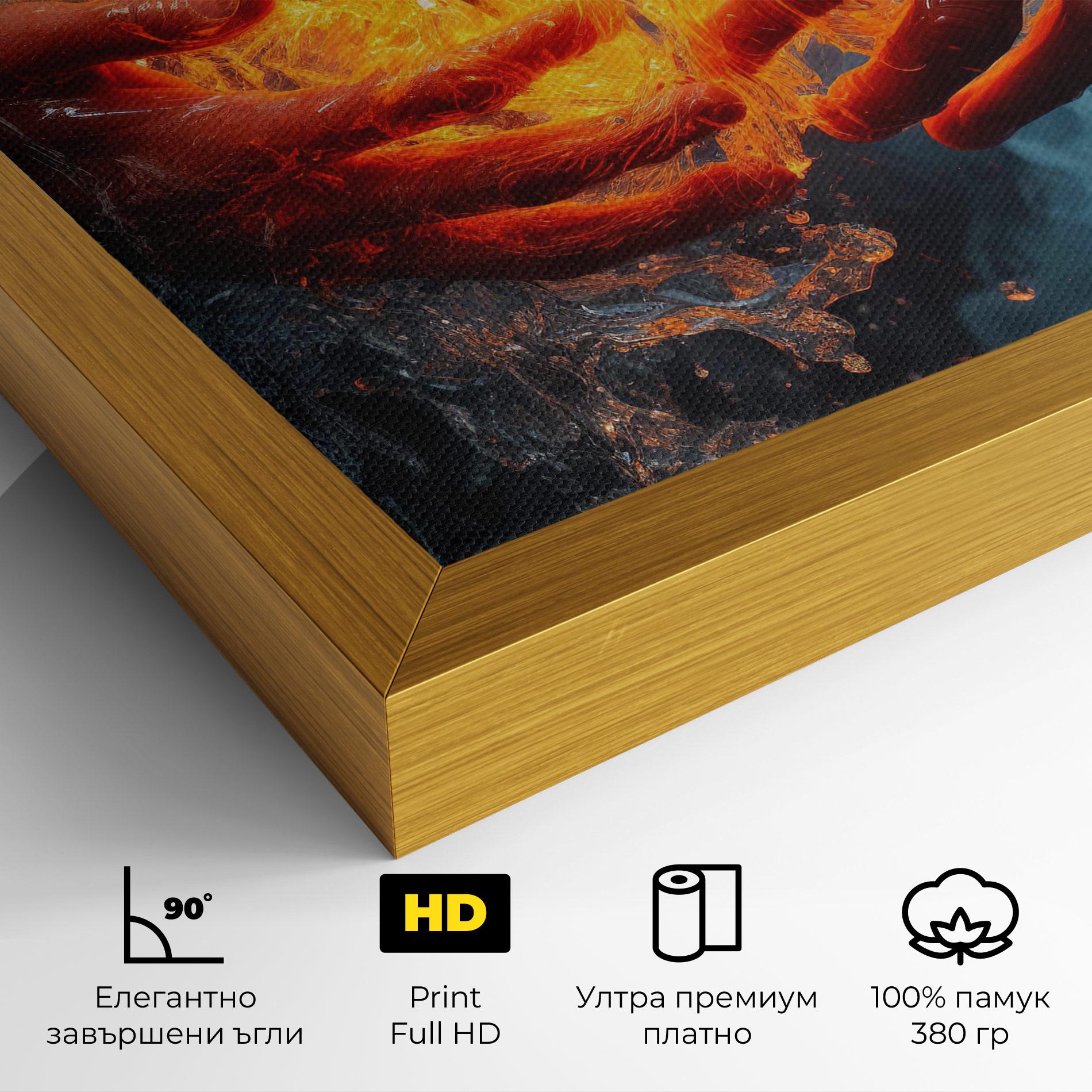 Картина на платно Fire Water mockup 4