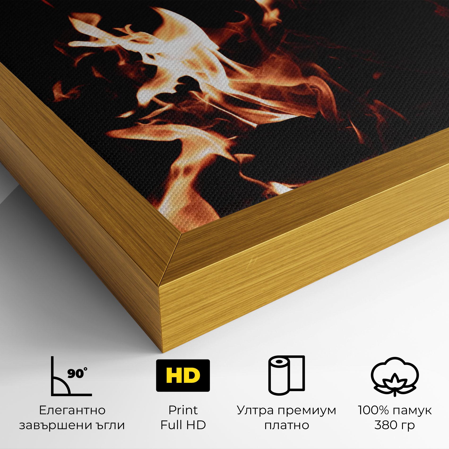 Картина на платно Red Grey Fire mockup 4