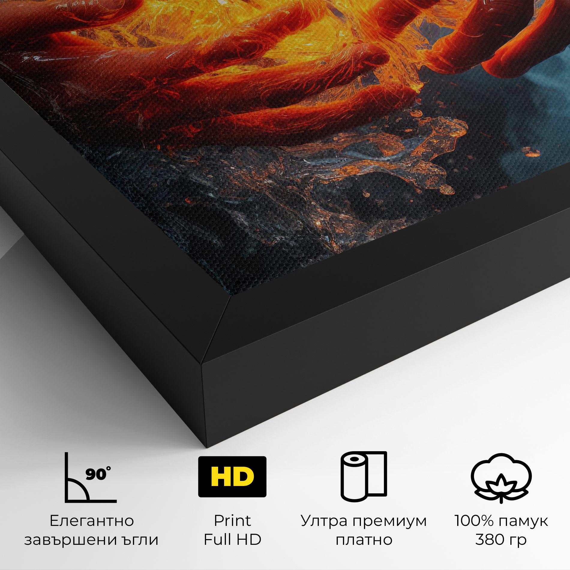 Картина на платно Fire Water mockup 4