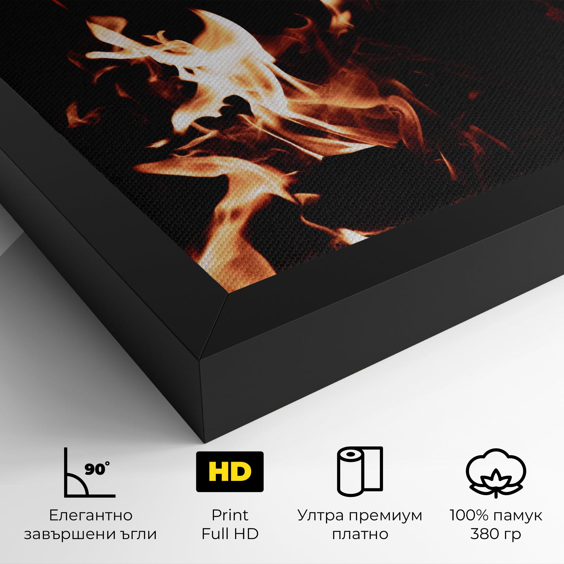 Картина на платно Red Grey Fire mockup 4
