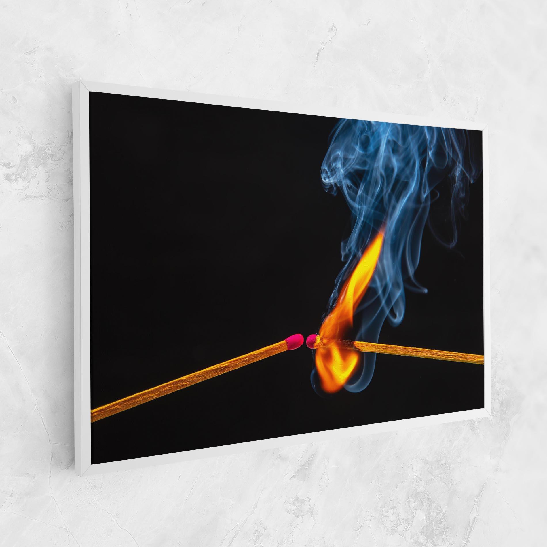 Картина на платно Burning Smoking Match mockup 1