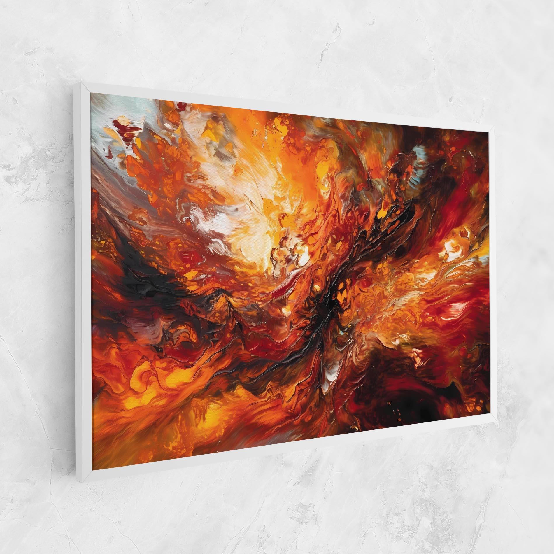 Картина на платно Fiery Red Orange Art mockup 1