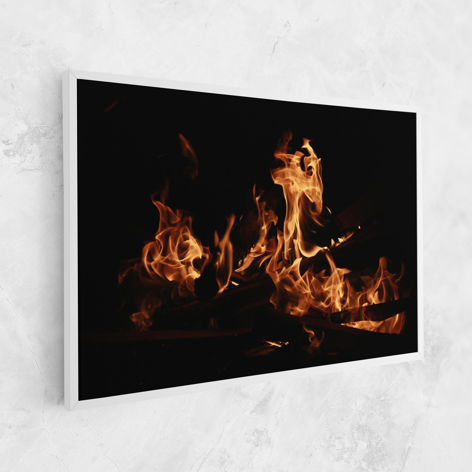 Картина на платно Fire On Black mockup 1