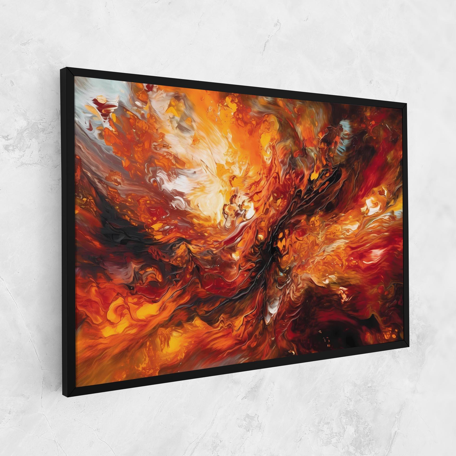 Картина на платно Fiery Red Orange Art mockup 1